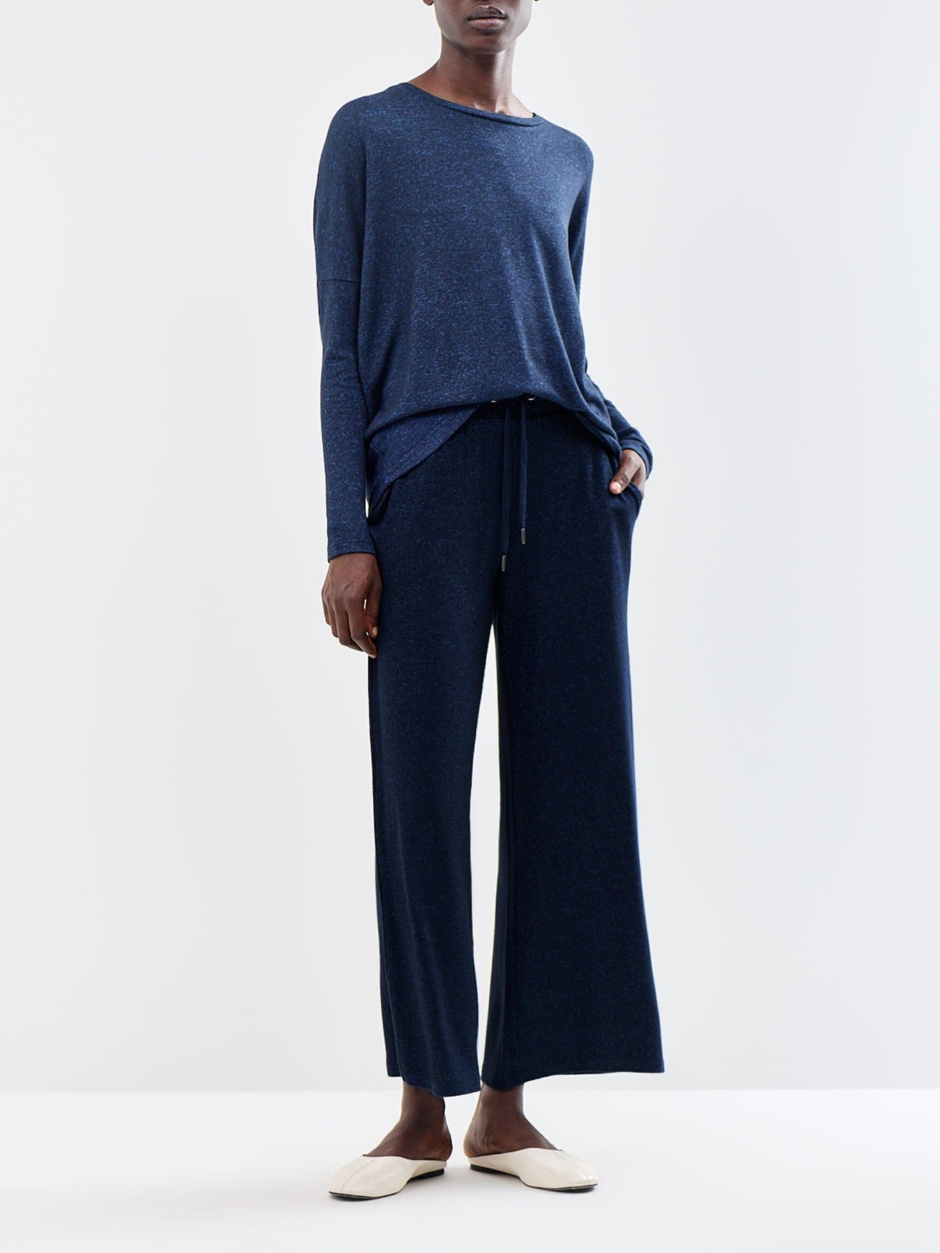 Soya Concept Biara 74 Wide Leg Trousers Navy