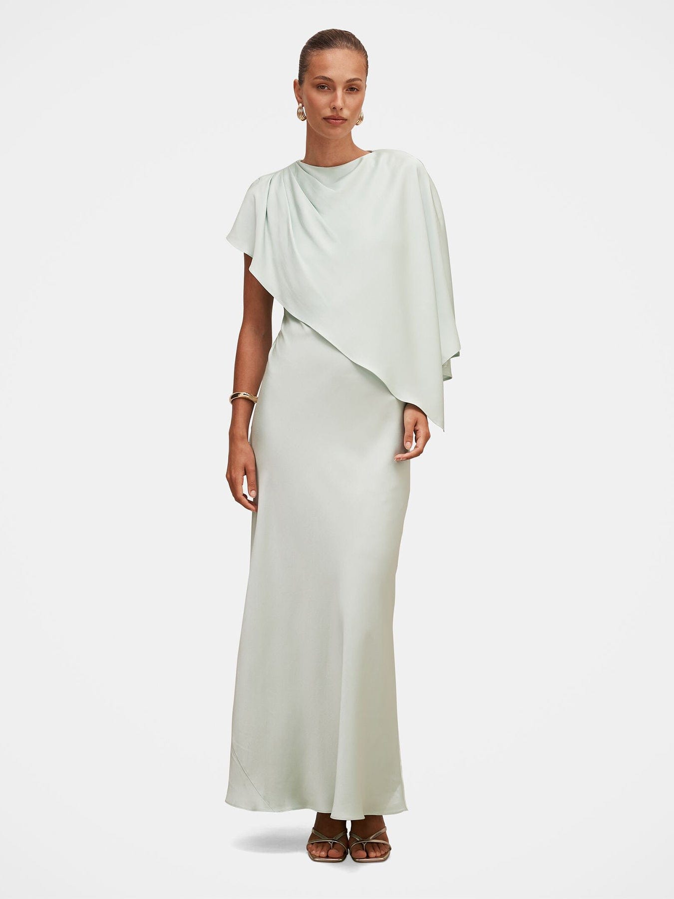 Forever New Zinnia Cape Maxi Dress Green