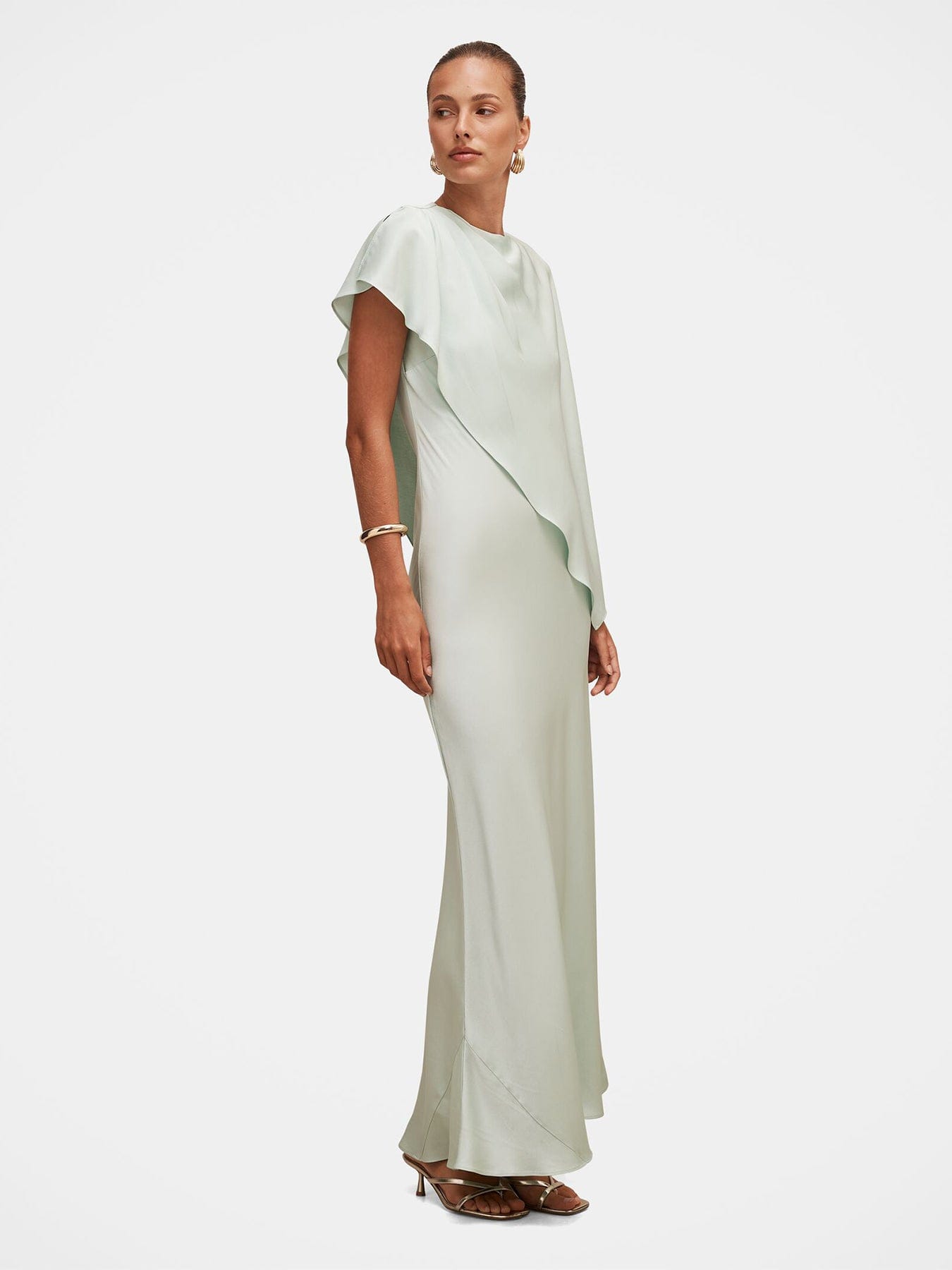 Forever New Zinnia Cape Maxi Dress Green