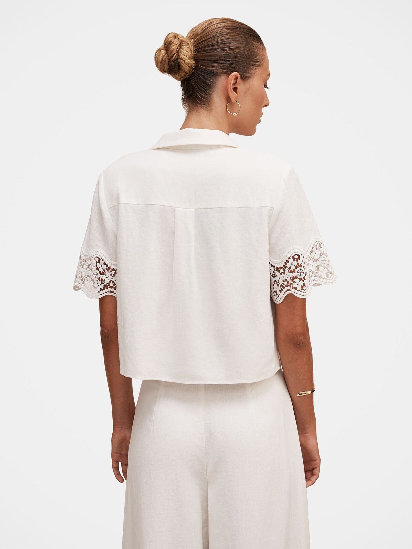 Forever New Skye Lace Trim Shirt White