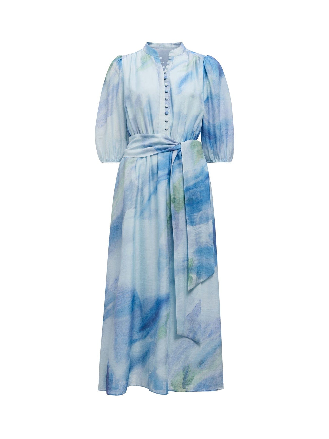Forever New Lorena Button Front Midi Dress Blue