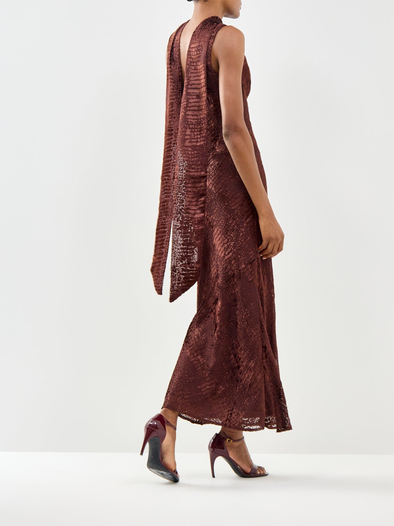 Pretty Lavish Ainsley Cowl Neck Maxi Slip Dress Brown