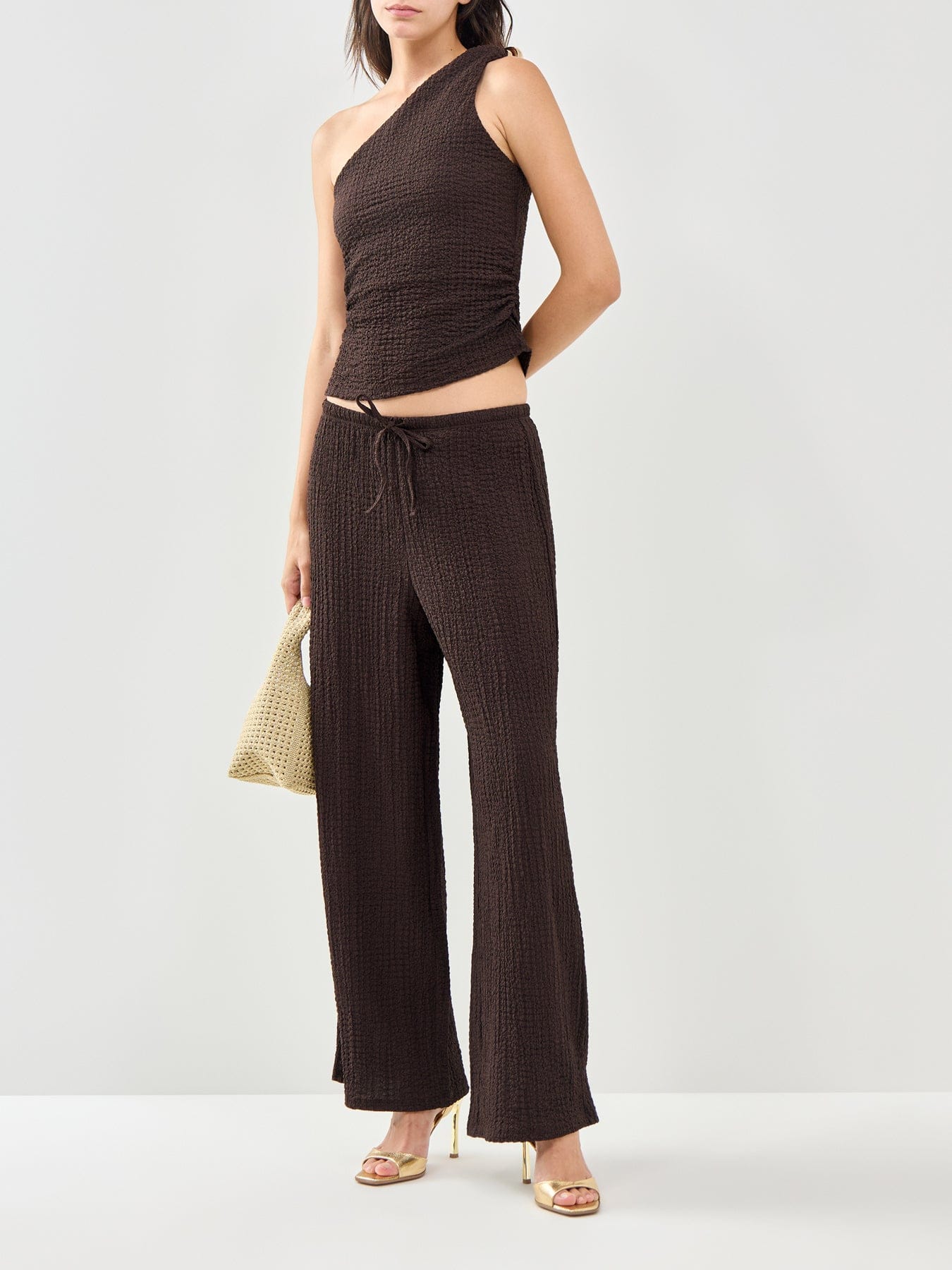 ONLY Erikka Wide Leg Trousers Brown