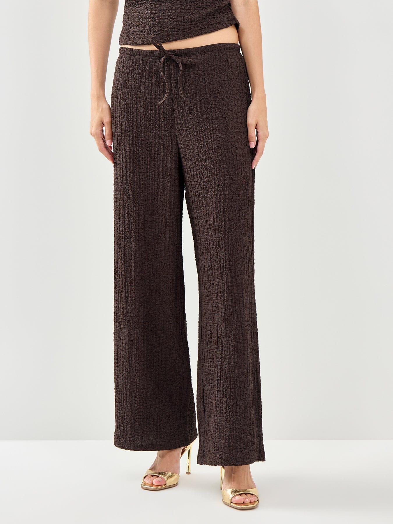 ONLY Erikka Wide Leg Trousers Brown