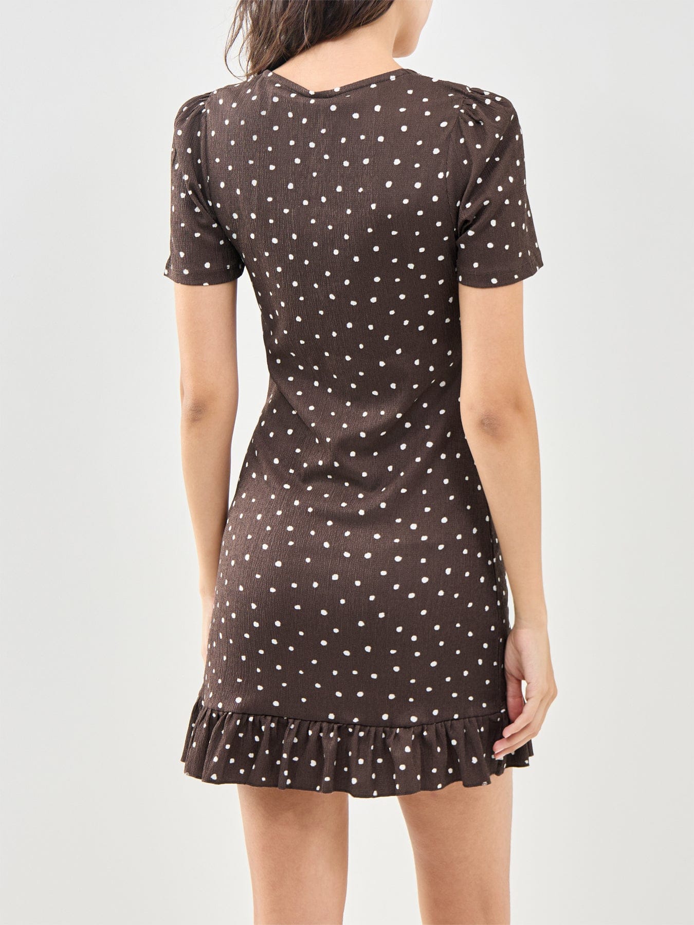 ONLY Molly V - Neck Mini Dress Brown