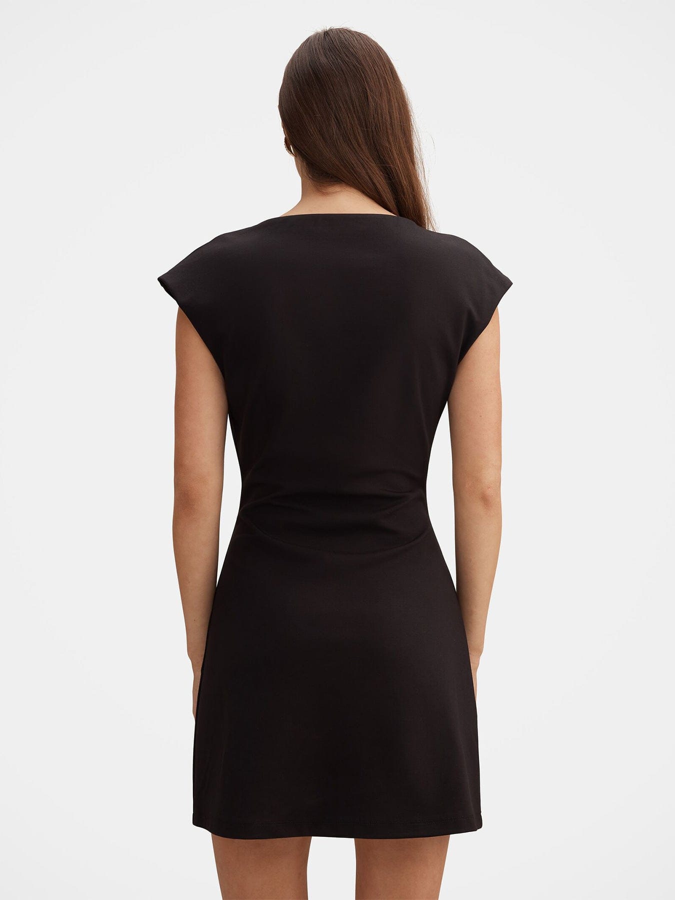 Forever New Carly Sleeveless Tuck Mini Dress Black