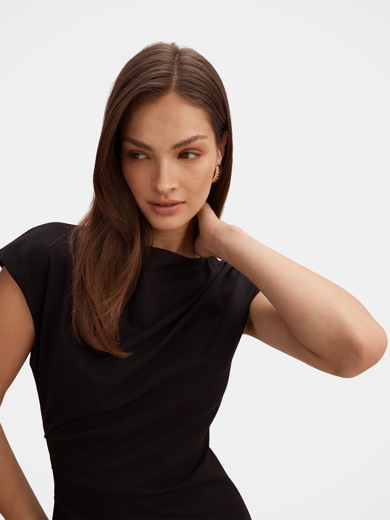 Forever New Carly Sleeveless Tuck Mini Dress Black