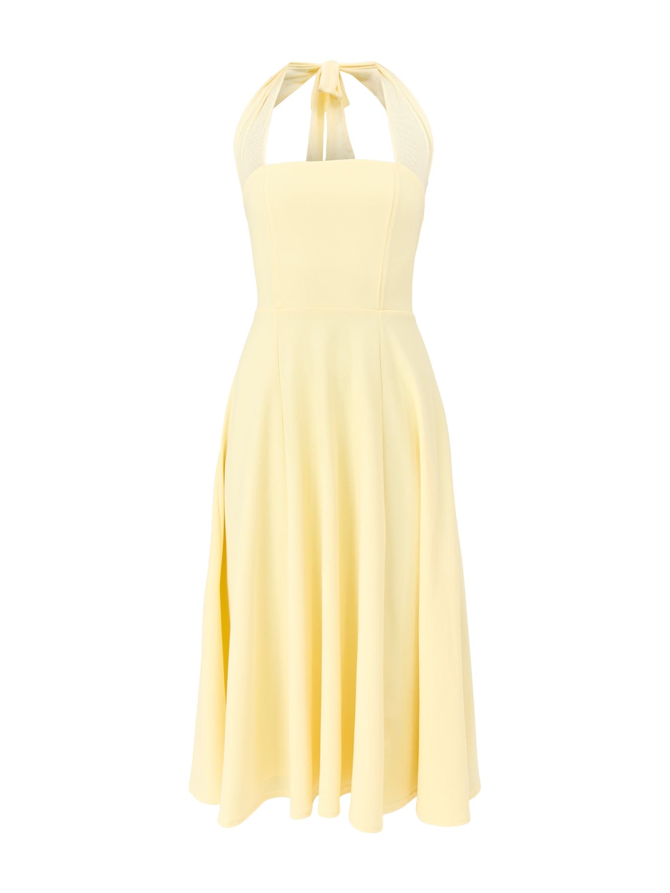 Club L London Auburn Midi Skater Dress Yellow