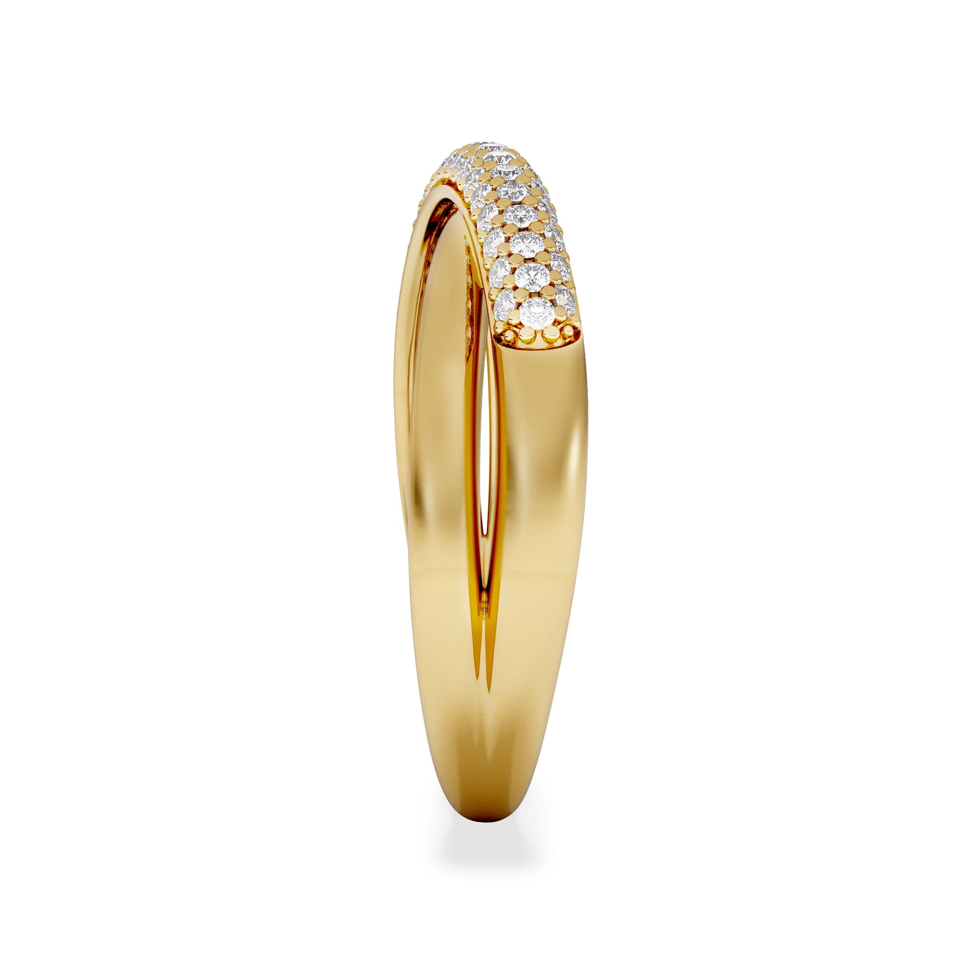 Diamond Crossover Set Lab Diamond Pave Ring 0.35ct in18K Gold Vermeil