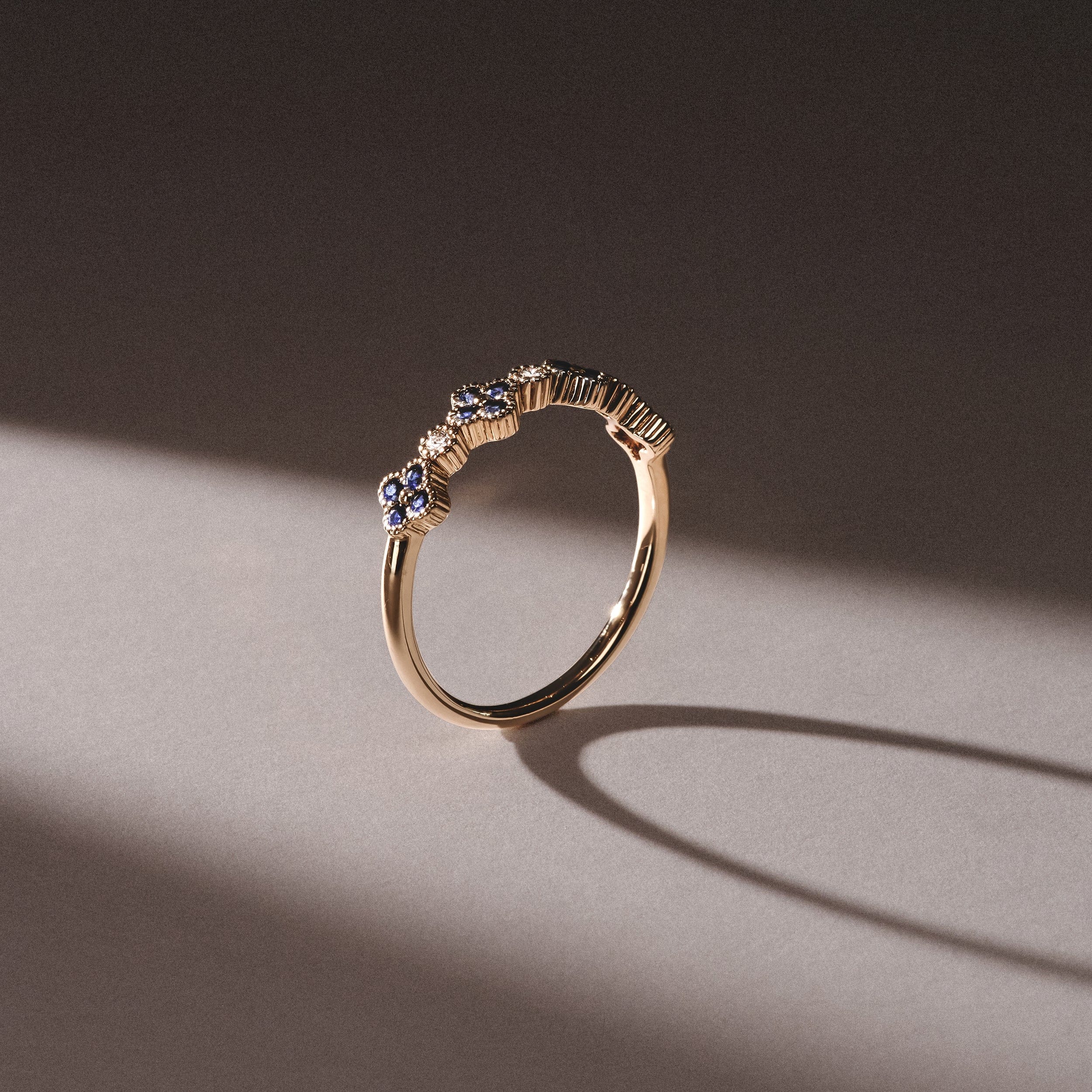 Alegria 4 Clover Lab Sapphire Ring 0.25ct in 18k Gold Vermeil