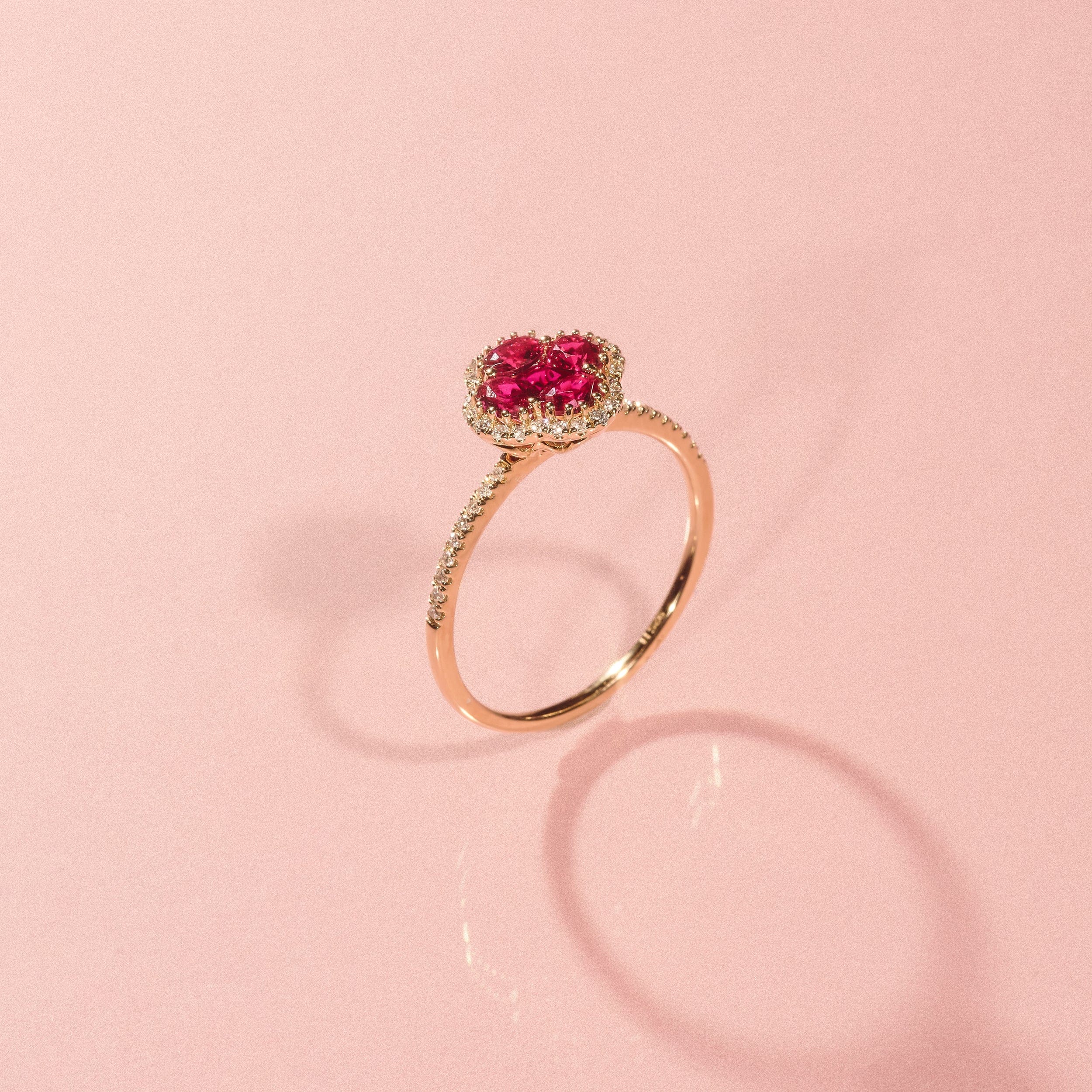 Alegria Lab Ruby Ring 0.85ct in 18k Gold Vermeil