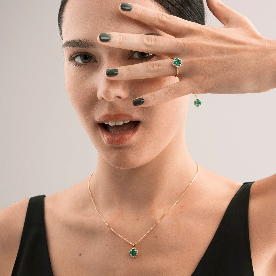 Alegria Lab Emerald Ring 0.75ct in 18k Gold Vermeil