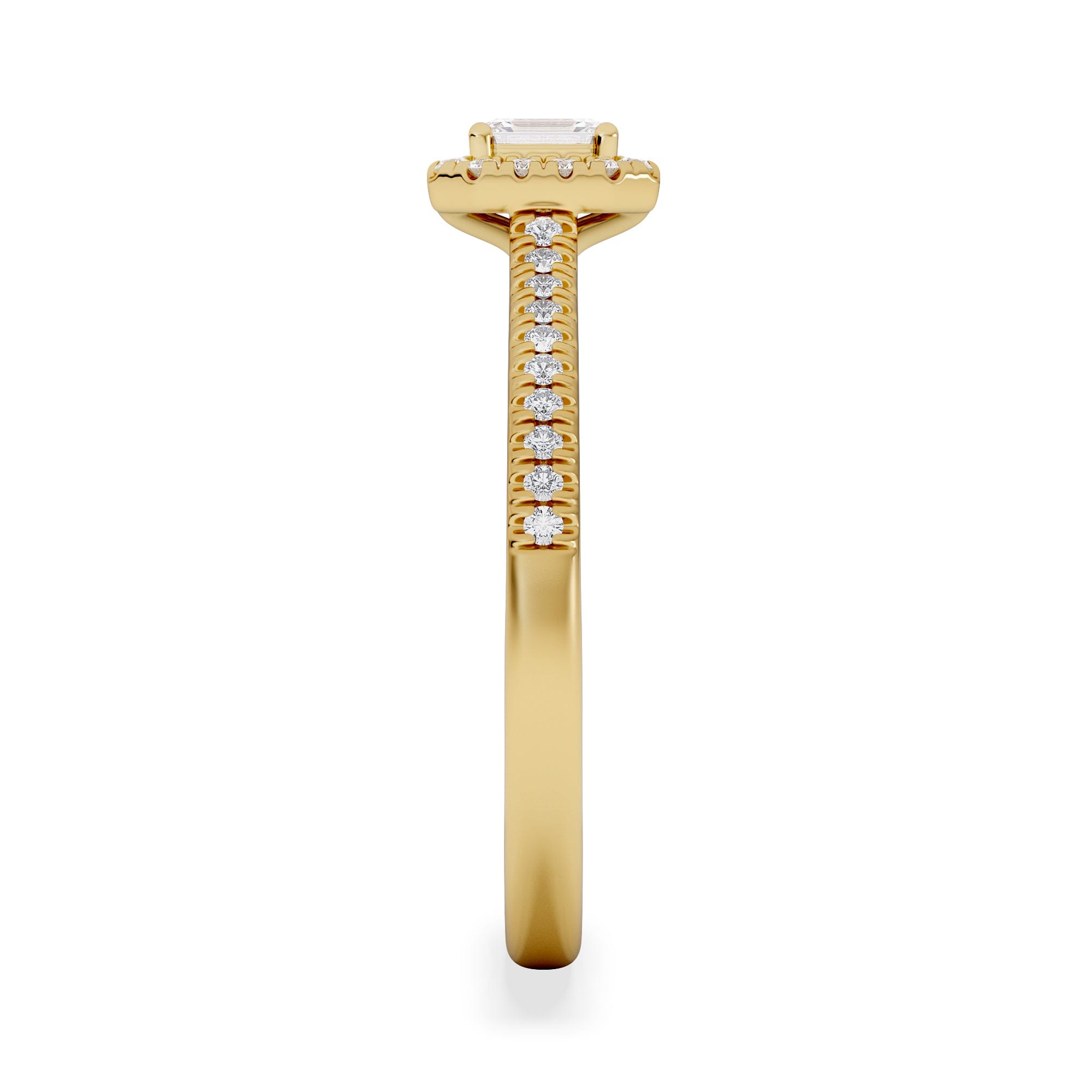 Diamond Lumia Emerald Cut Lab Diamond Halo Ring 0.33ct F/VS in 18K Gold Vermeil