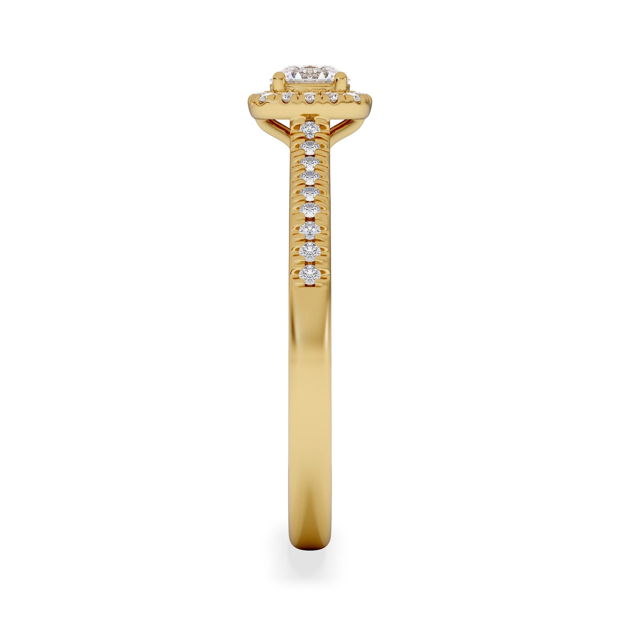 Diamond Lumia Round Cut Lab Diamond Halo Ring 0.50ct F/VS in 18K Gold Vermeil