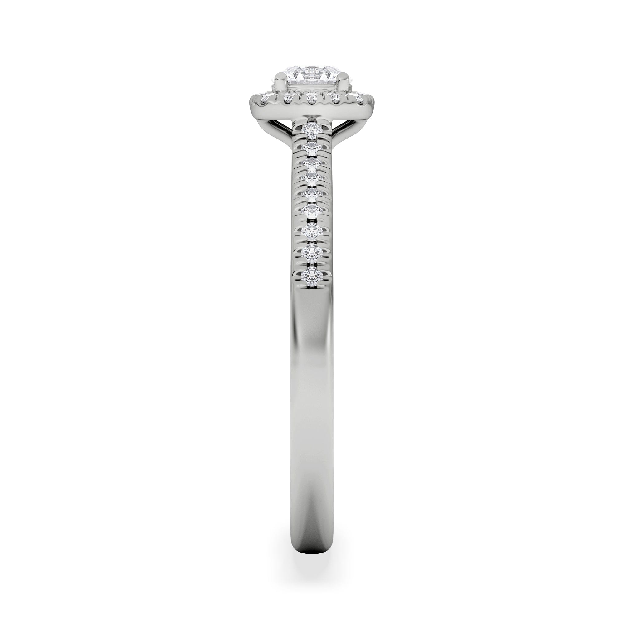 Diamond Lumia Round Cut Lab Diamond Halo Ring 0.50ct F/VS in 925 Silver
