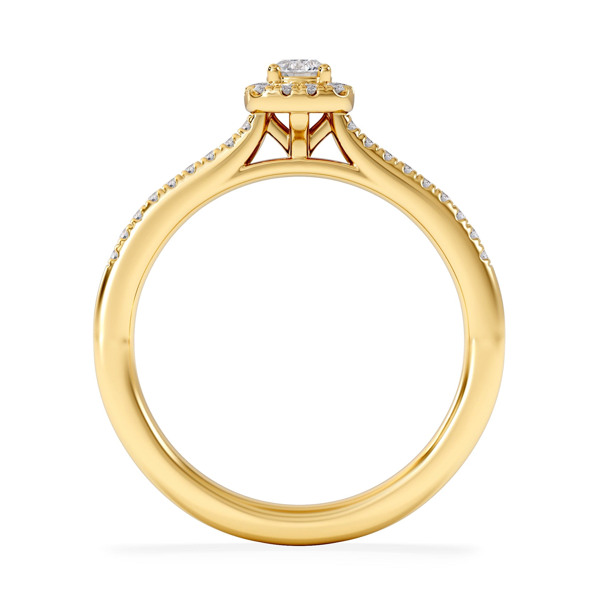 Diamond Lumia Round Cut Lab Diamond Halo Ring 0.33ct F/VS in 18K Gold Vermeil