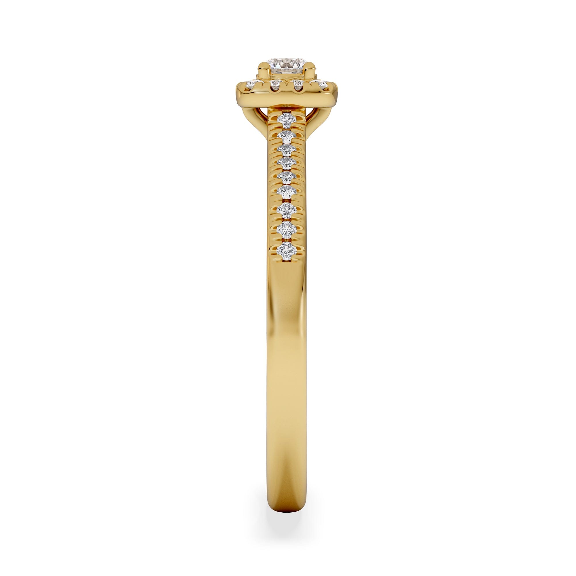 Diamond Lumia Round Cut Lab Diamond Halo Ring 0.33ct F/VS in 18K Gold Vermeil