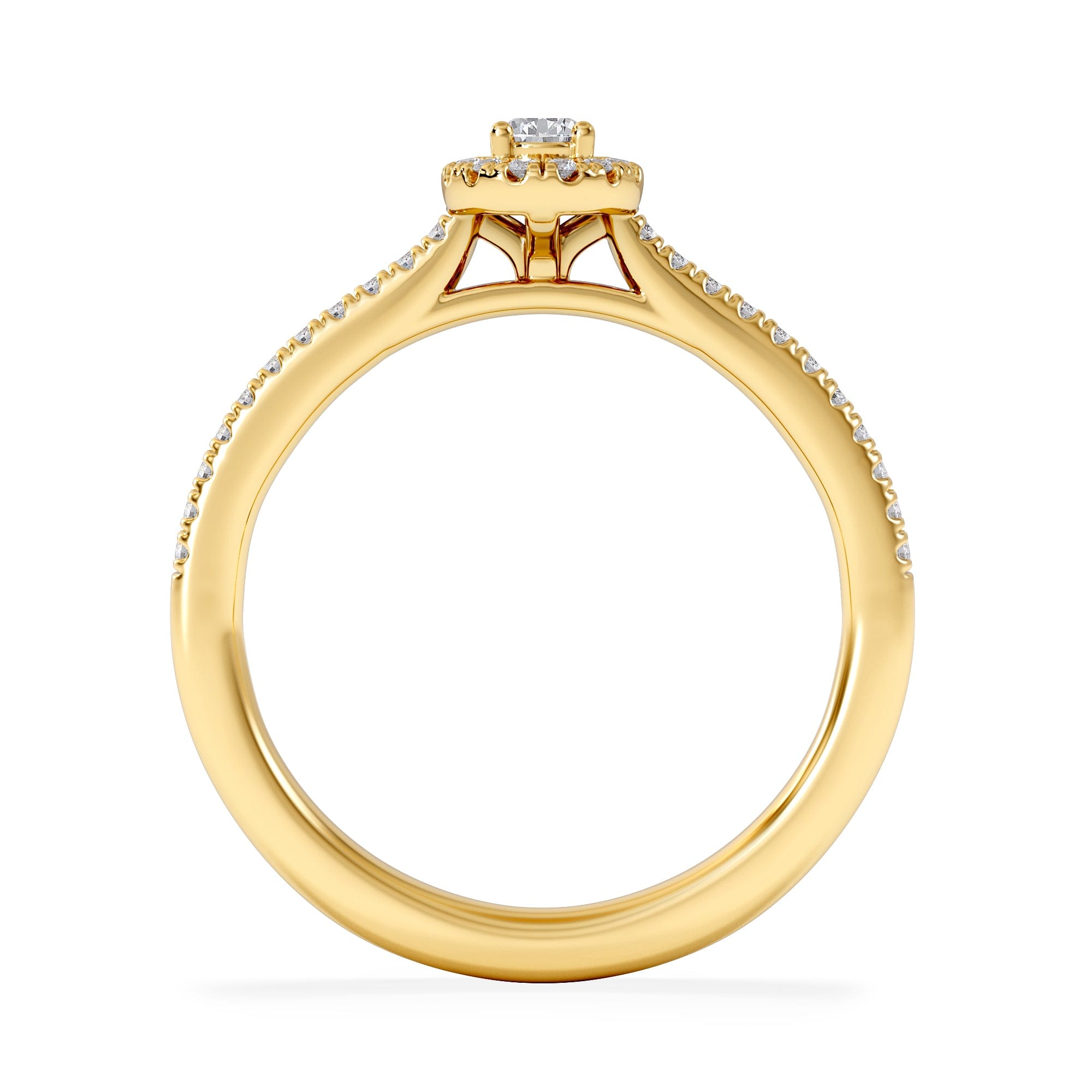 Diamond Lumia Pear Cut Lab Diamond Halo Ring 0.33ct F/VS in 18K Gold Vermeil