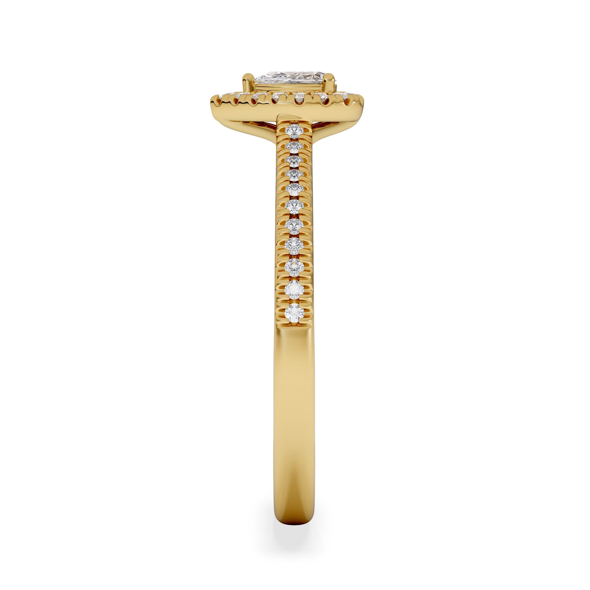 Diamond Lumia Pear Cut Lab Diamond Halo Ring 0.33ct F/VS in 18K Gold Vermeil
