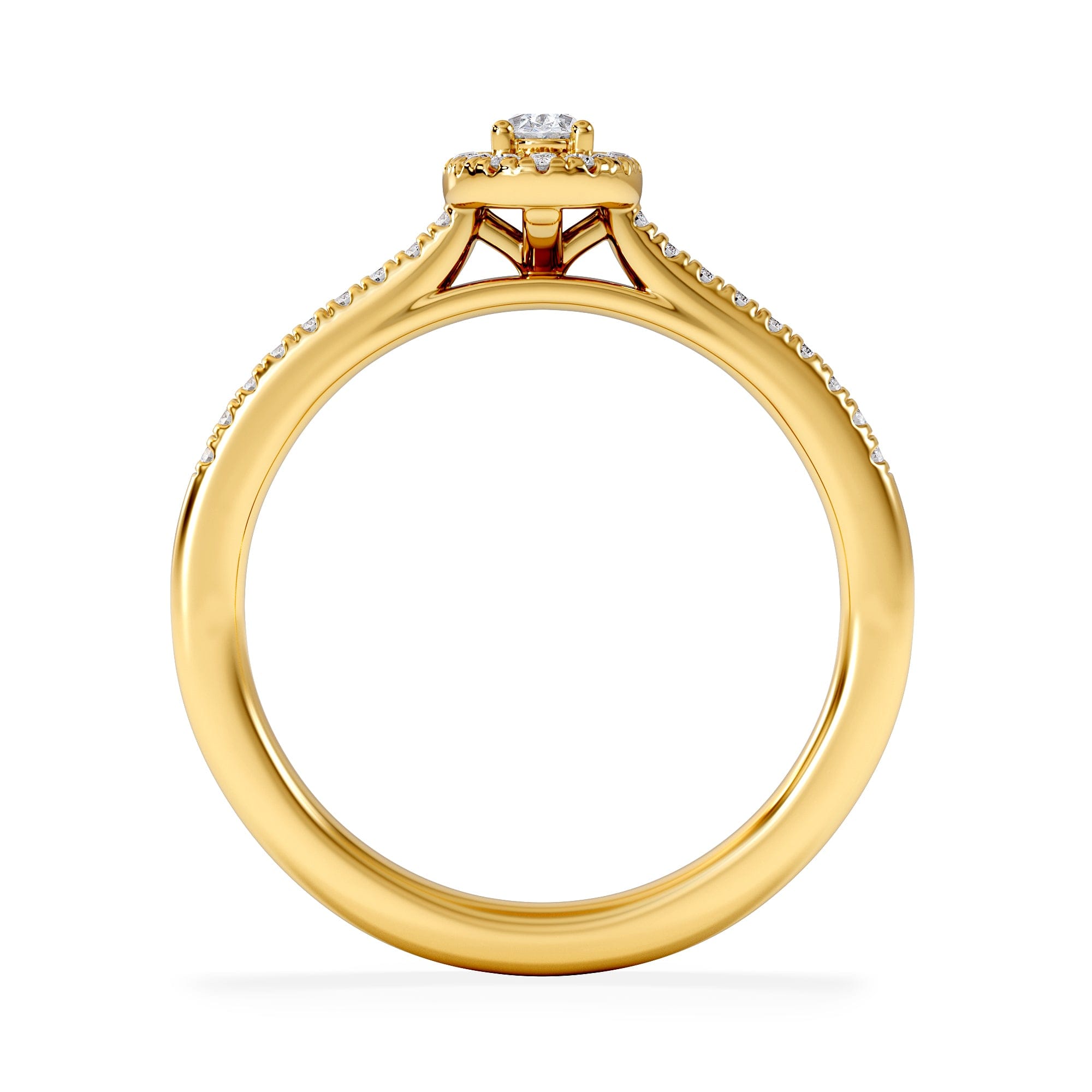 Diamond Lumia Oval Cut Lab Diamond Halo Ring 0.33ct F/VS in 18K Gold Vermeil