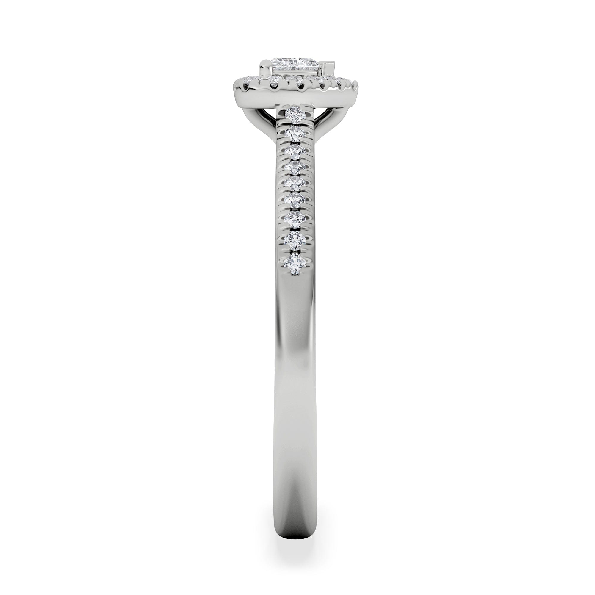 Diamond Lumia Heart Cut Lab Diamond Halo Ring 0.33ct F/VS in 925 Silver