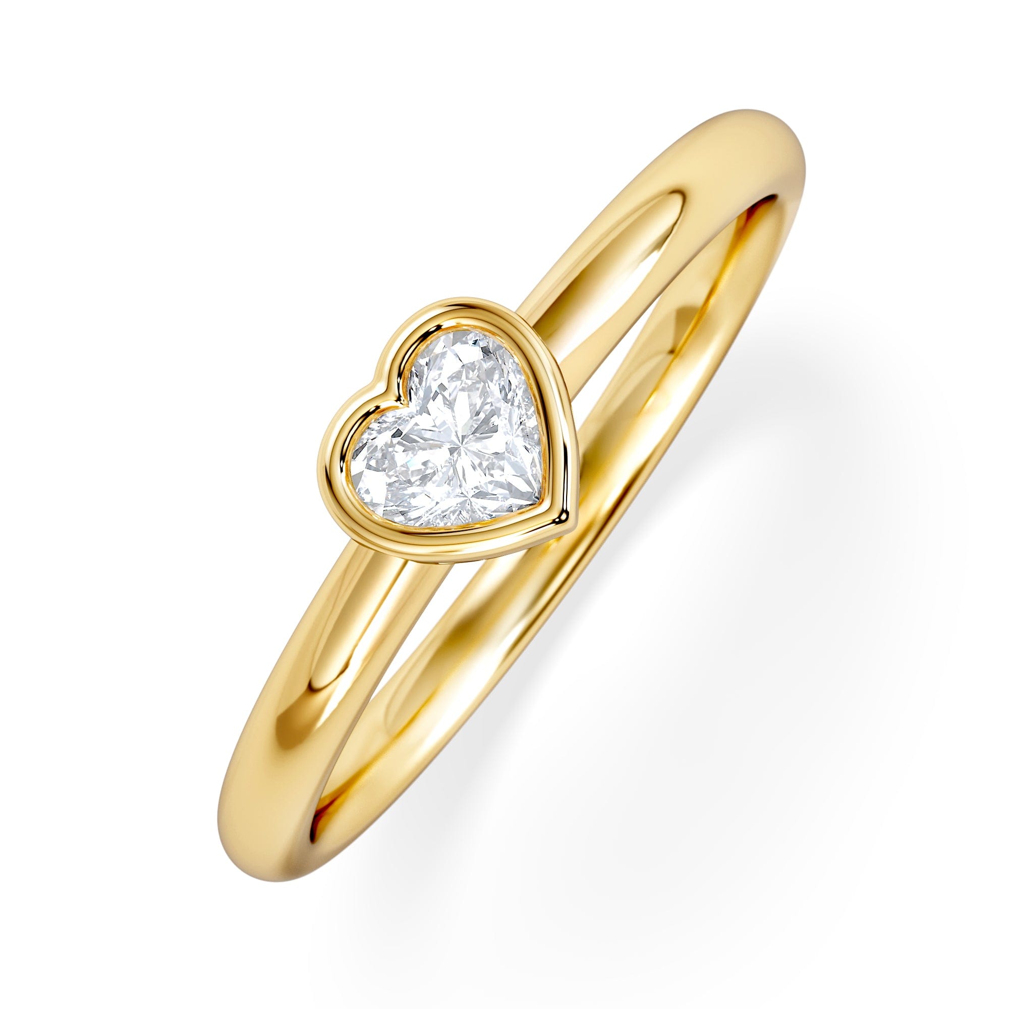 Solitaire Horizon Heart Cut Lab Diamond Solitaire Ring 0.25ct H/SI in 9K Gold