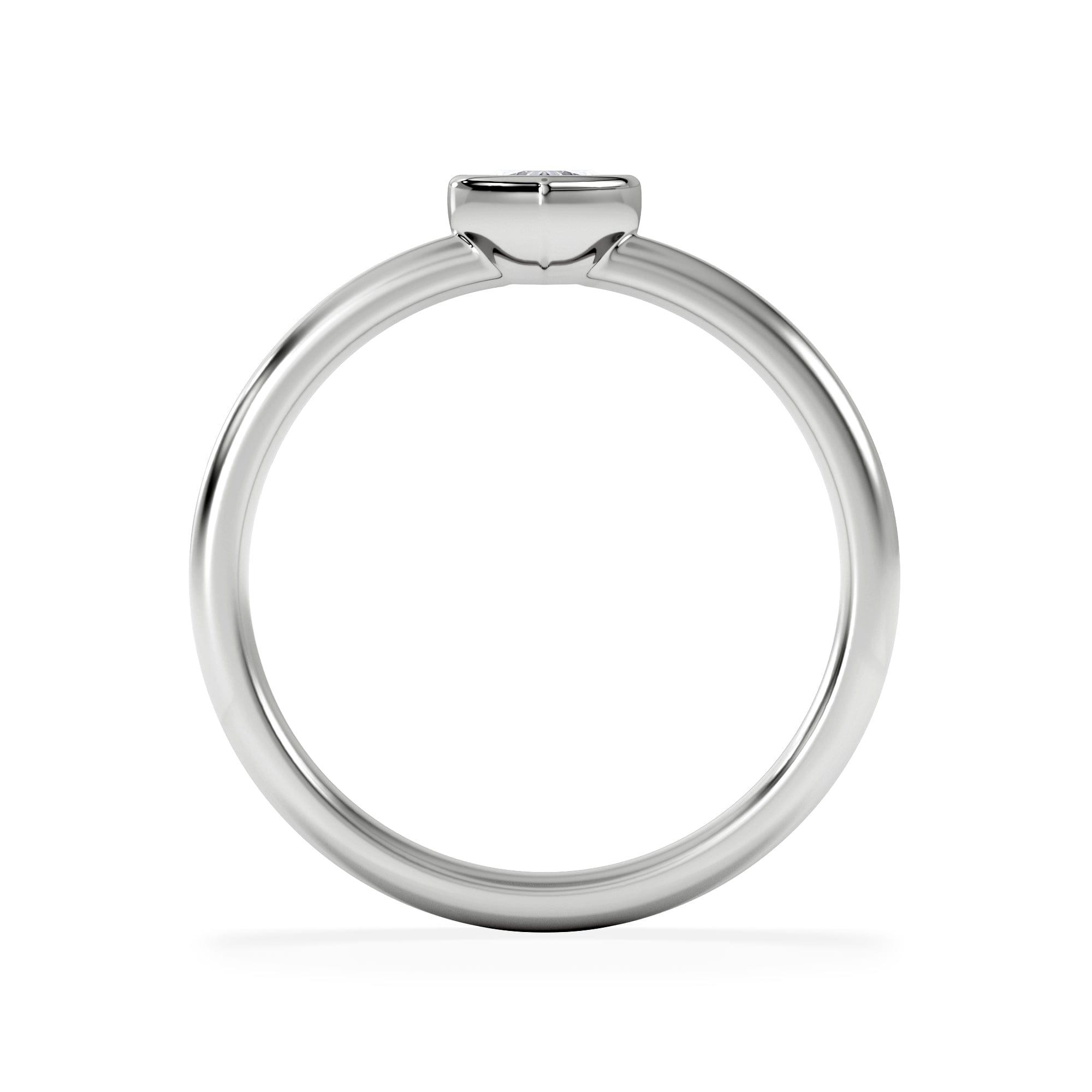 Solitaire Horizon Heart Cut Lab Diamond Solitaire Ring 0.25ct H/SI in 925 Silver