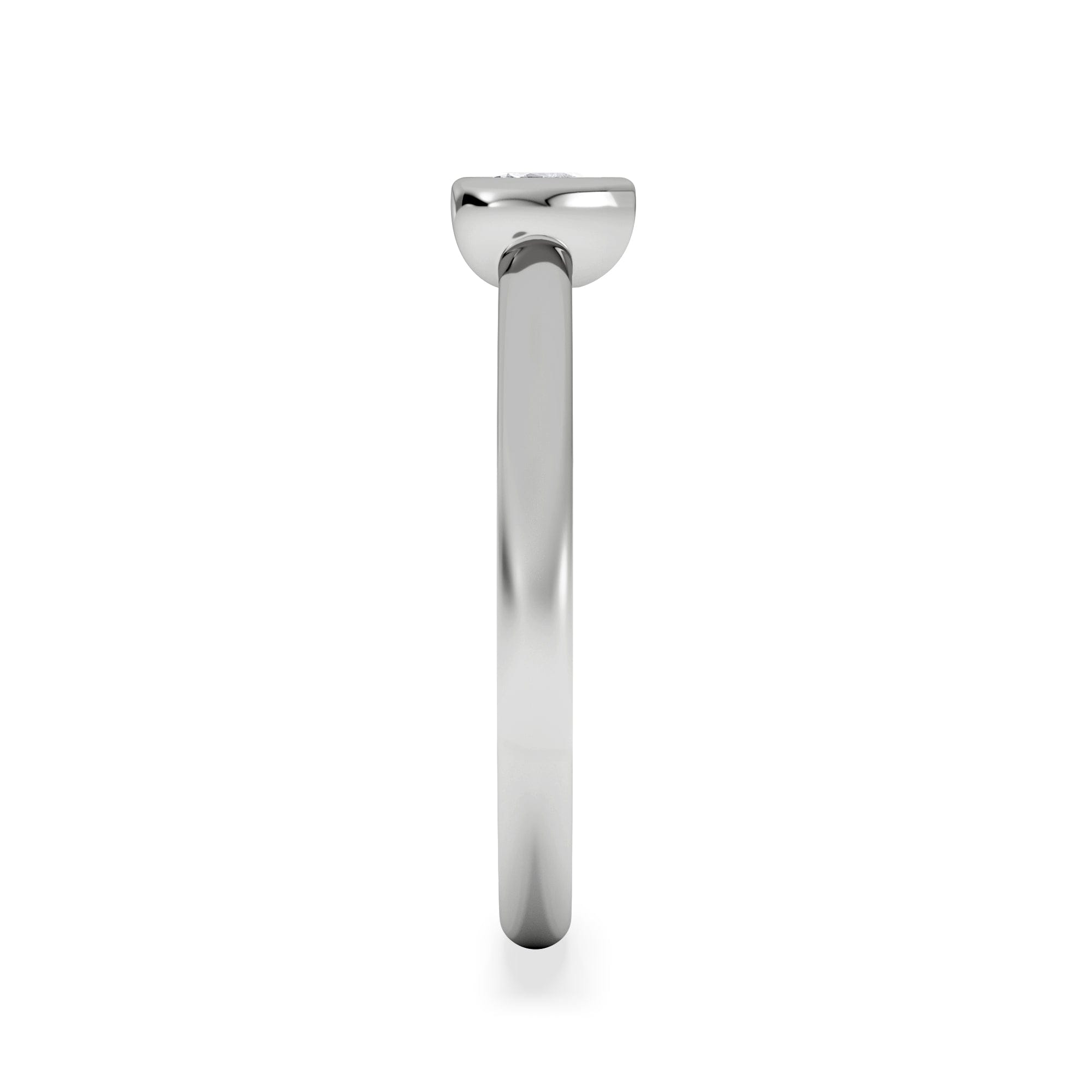 Solitaire Horizon Heart Cut Lab Diamond Solitaire Ring 0.25ct H/SI in 925 Silver