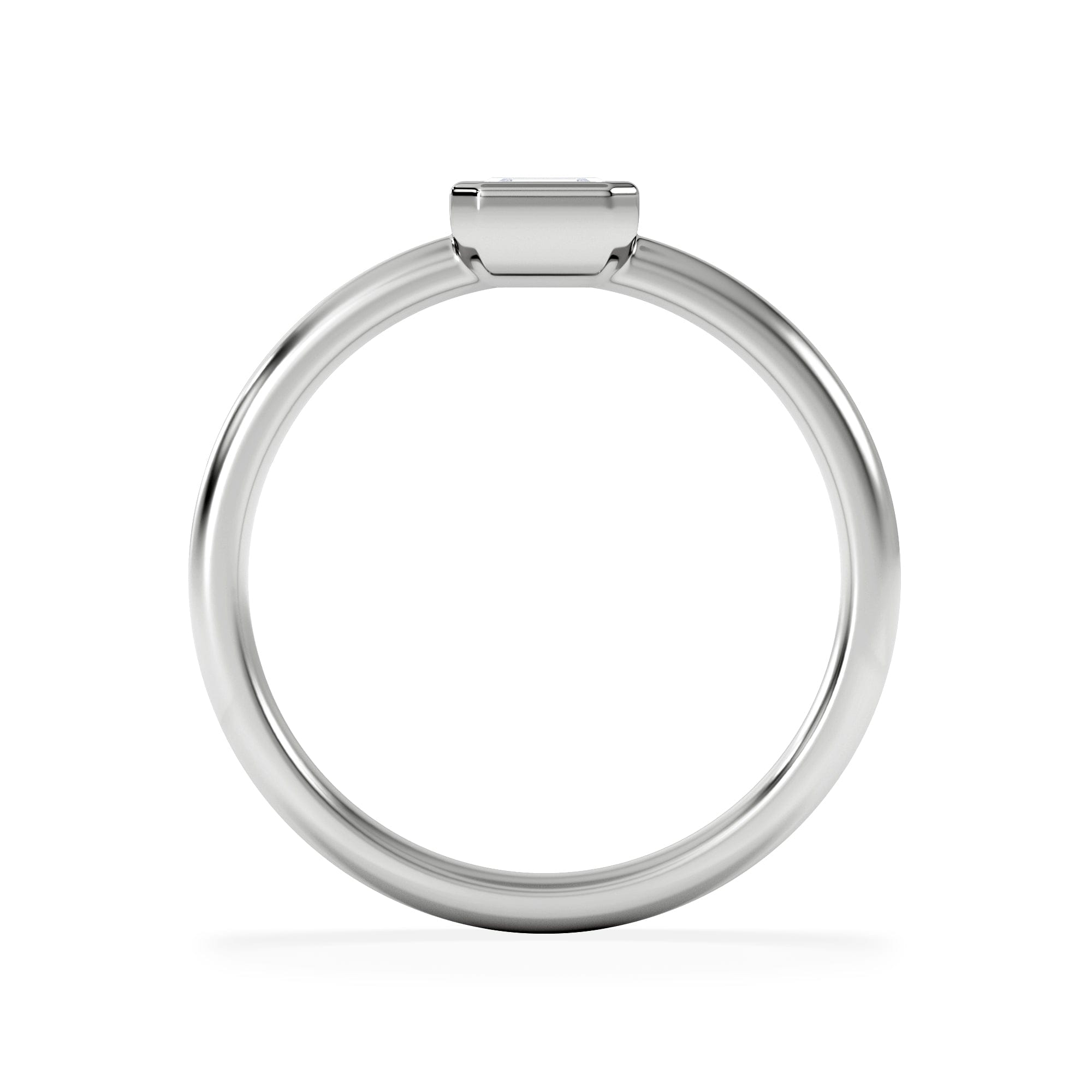 Solitaire Horizon Emerald Cut Lab Diamond Solitaire Ring 0.25ct H/SI in 9K White Gold