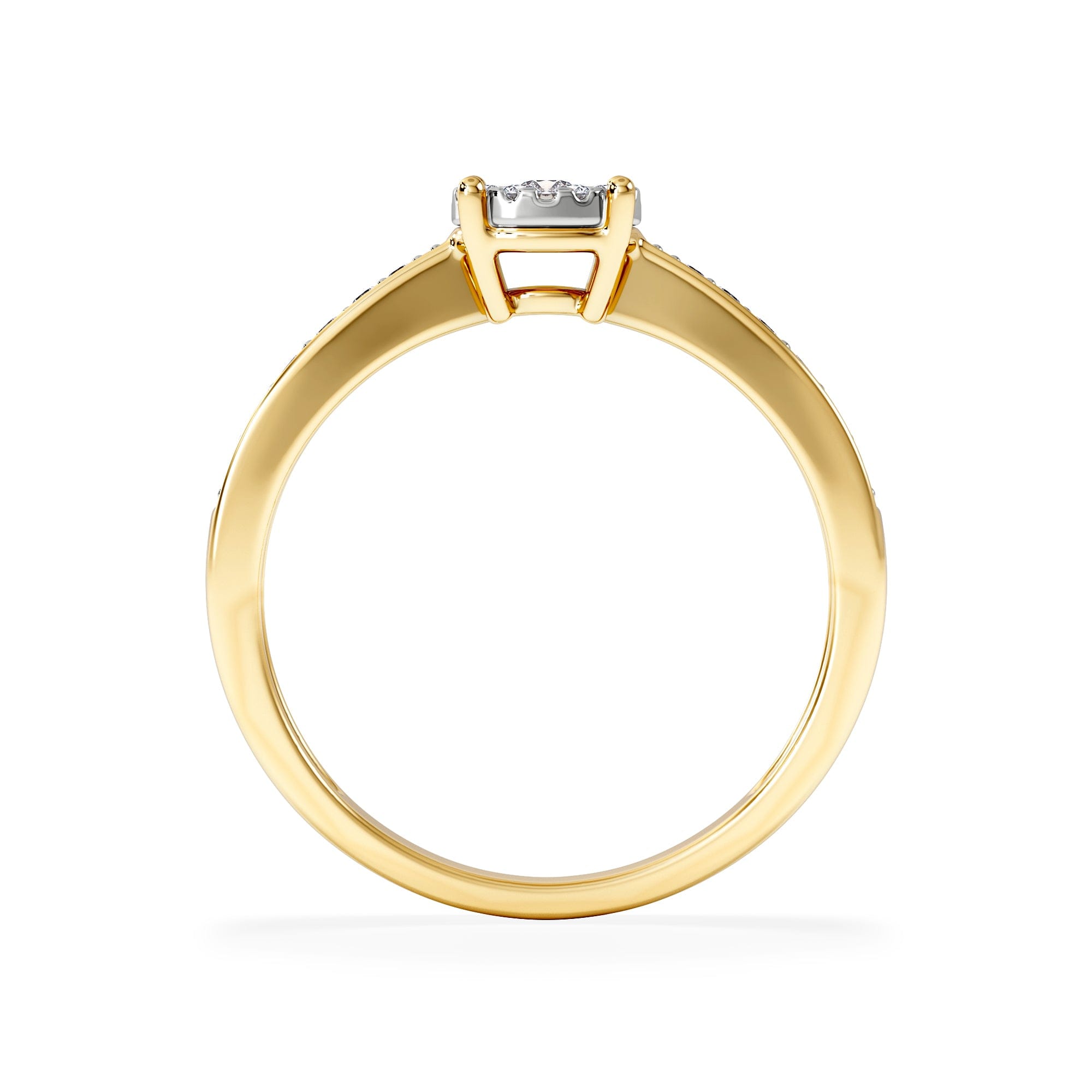 Diamond Masami Lab Diamond Engagement Ring 0.20ct Pave Set in 18K Gold Vermeil