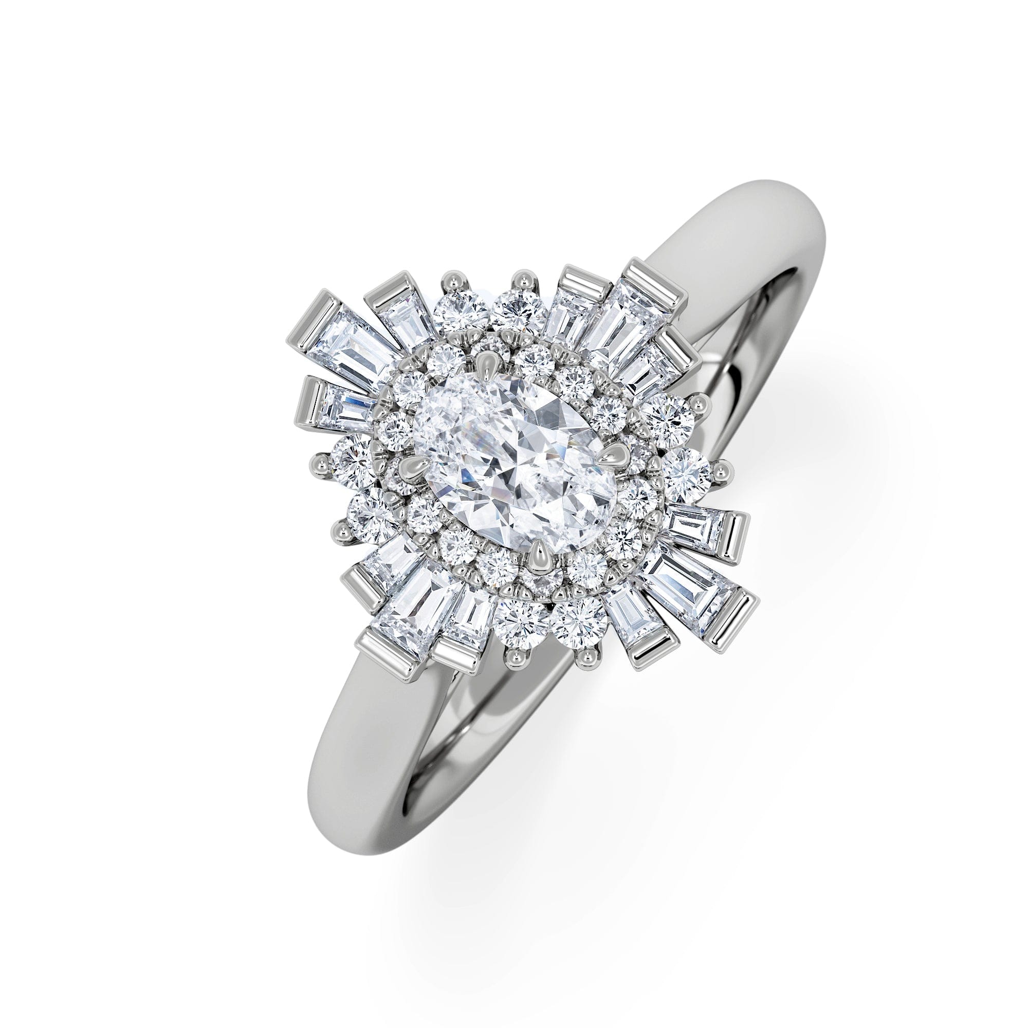 Diamond The Radiance Lab Diamond Ring 0.52ct H/SI Set in 925 Silver