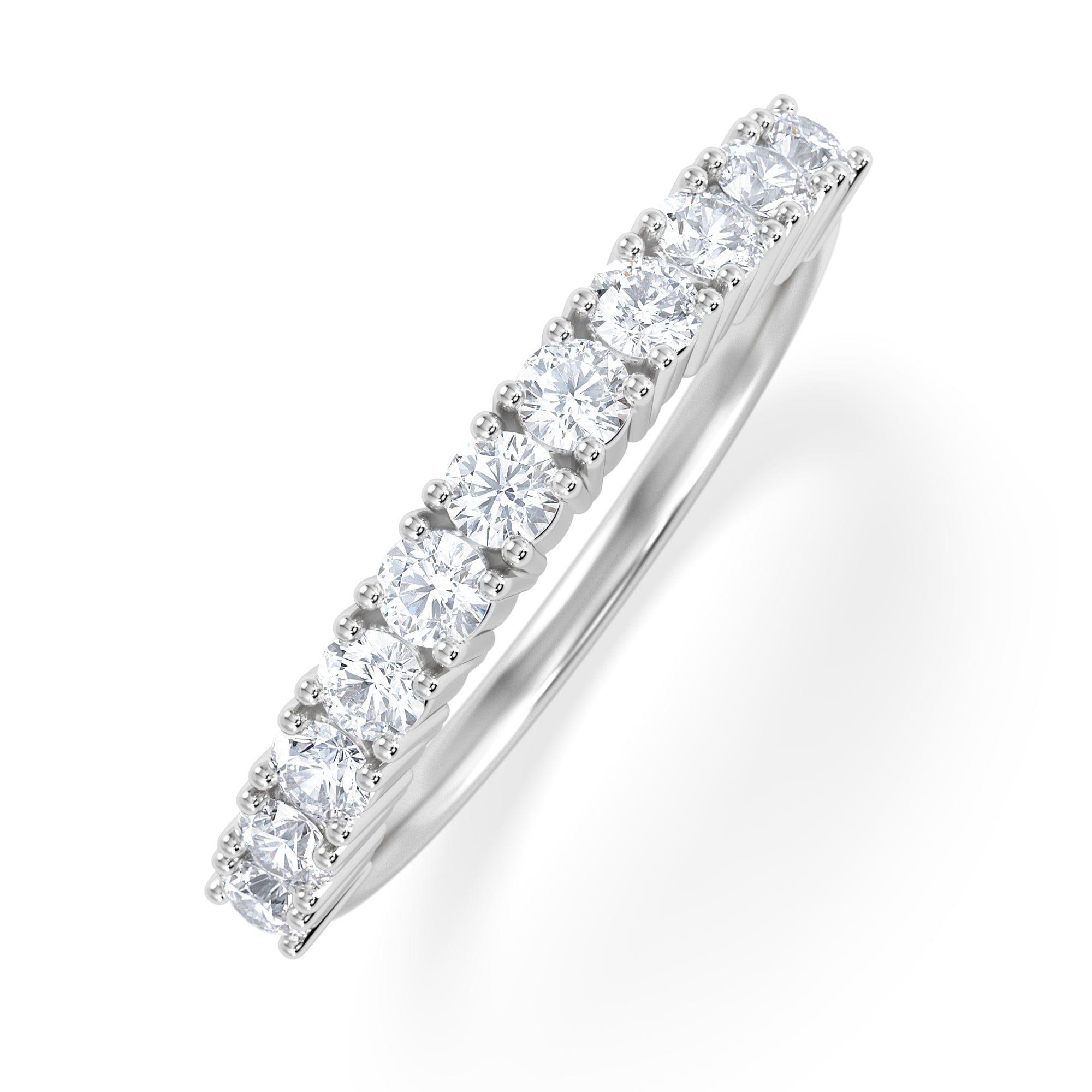 Diamond Twilight Lab Diamond 0.50ct H/SI Half Eternity Ring 925 Silver