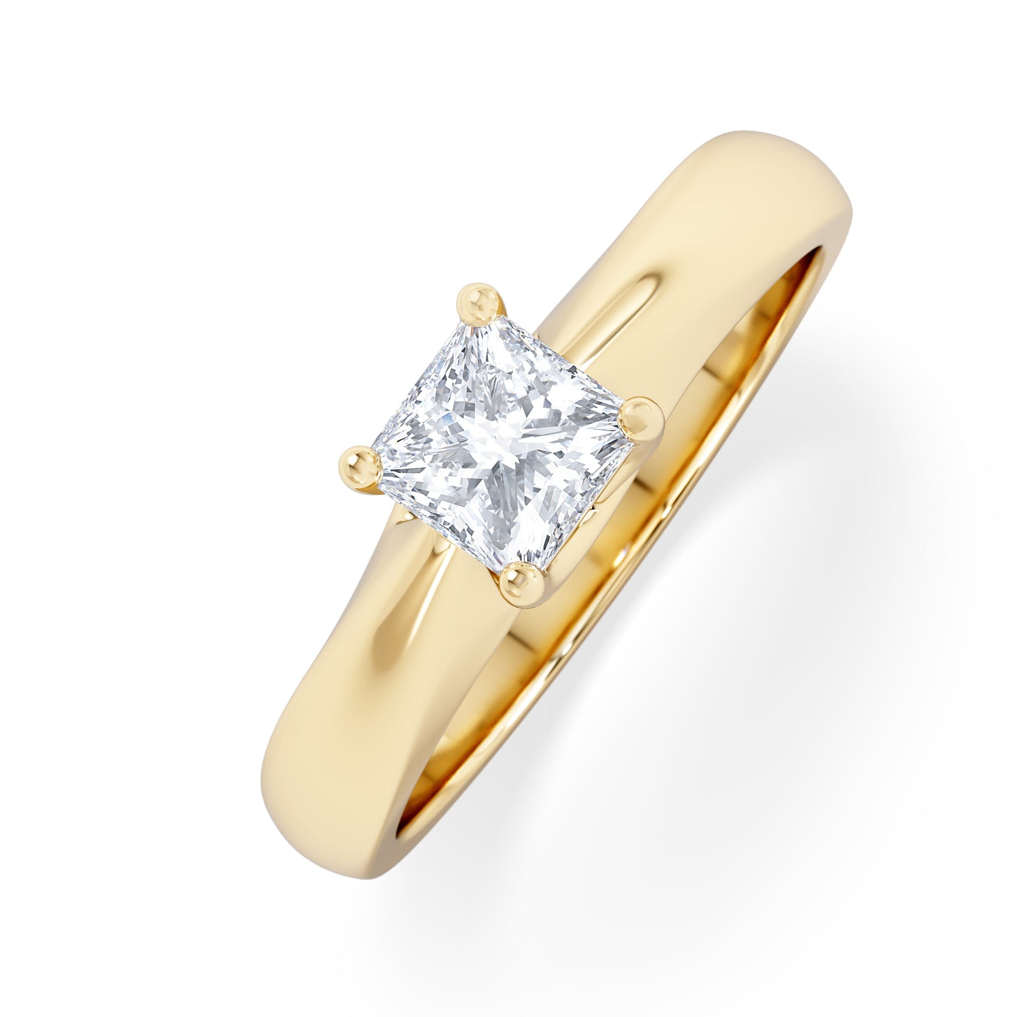PRINCESS Naomi Princess Cut Lab Diamond Engagement Ring 0.50ct H/SI in 18k Gold Vermeil
