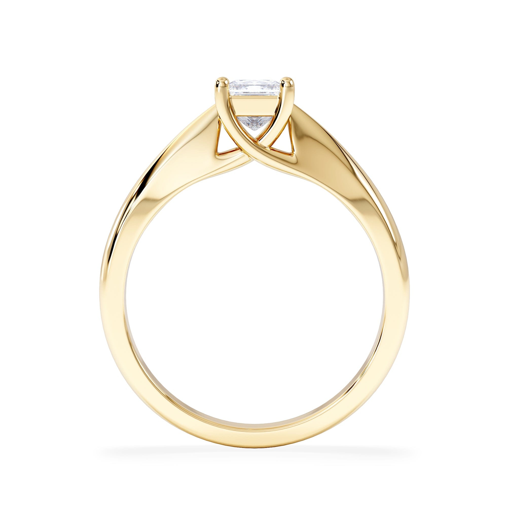 PRINCESS Naomi Princess Cut Lab Diamond Engagement Ring 0.50ct H/SI in 18k Gold Vermeil
