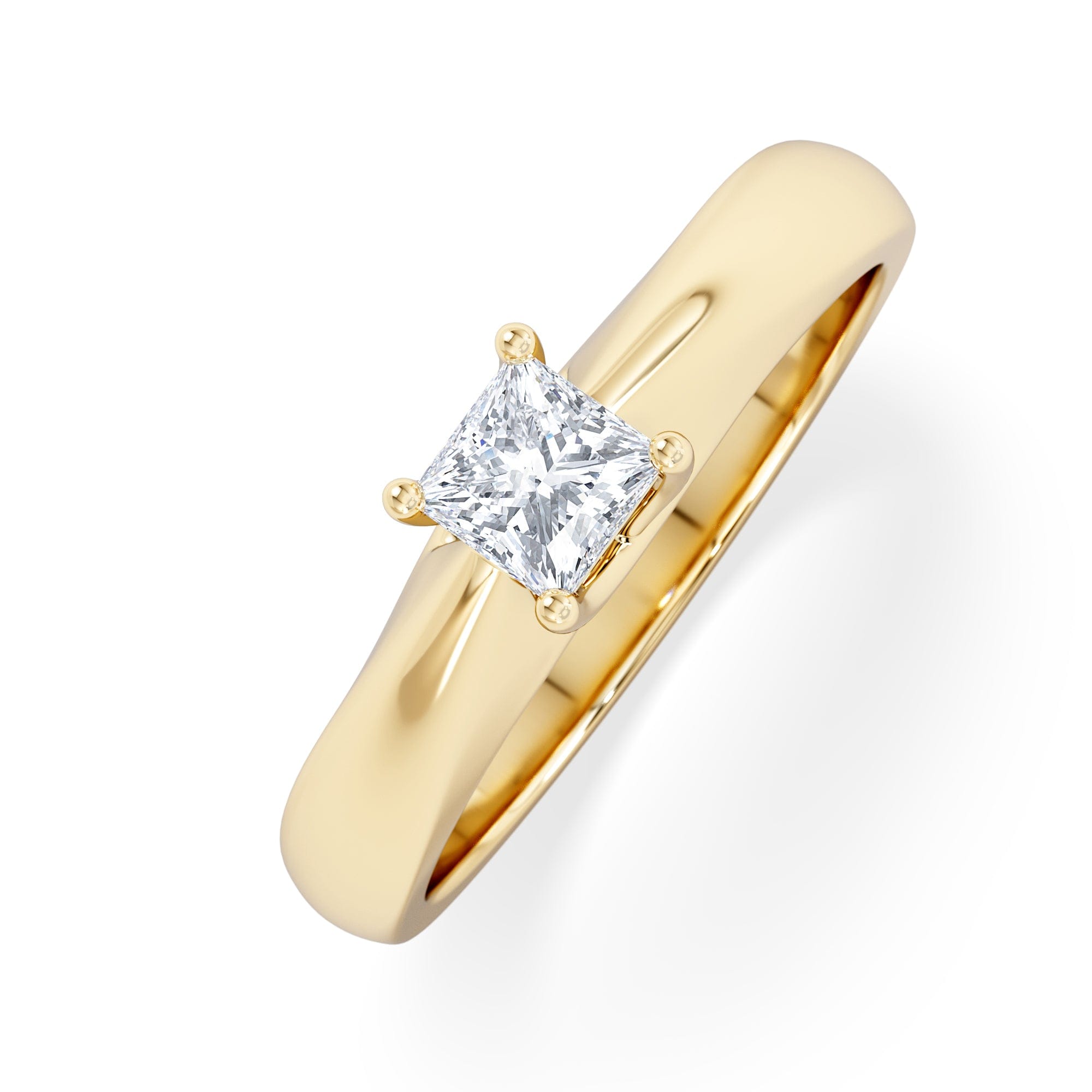 PRINCESS Naomi Princess Cut Lab Diamond Engagement Ring 0.33ct H/SI in 18k Gold Vermeil
