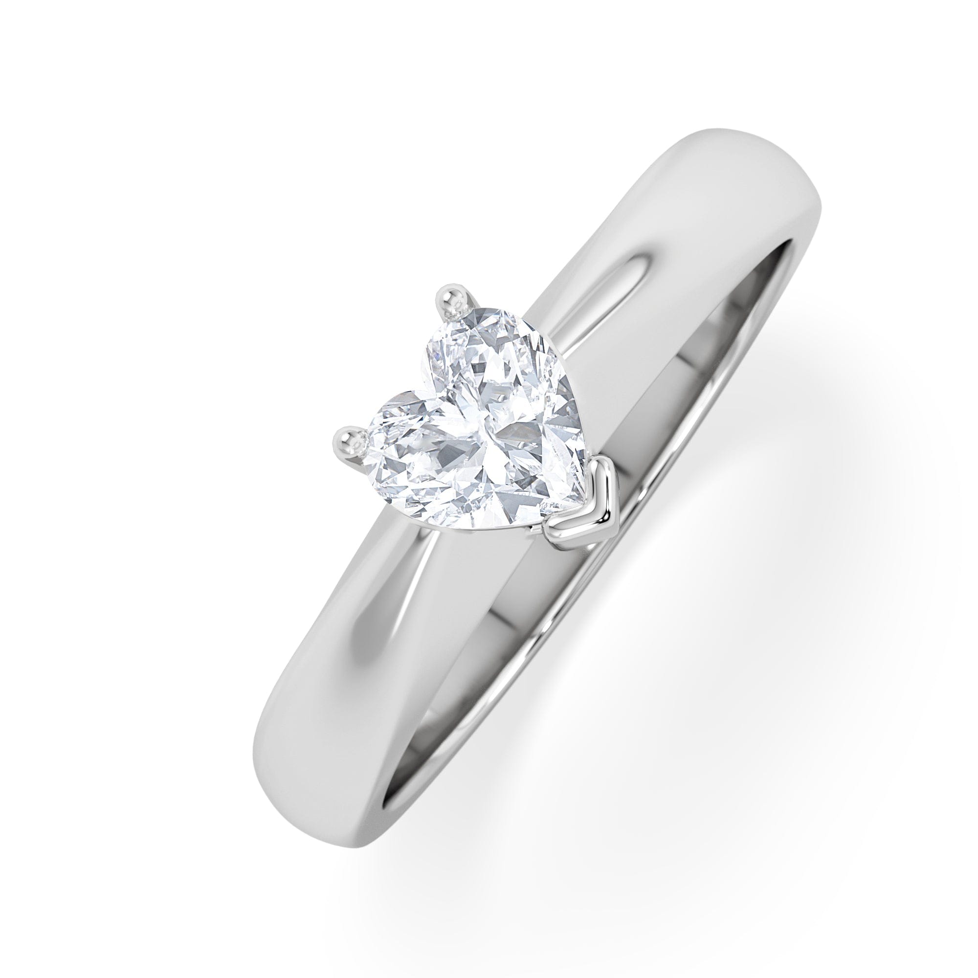 Diamond Naomi Heart Cut Lab Diamond Engagement Ring 0.50ct H/SI in 925 Silver