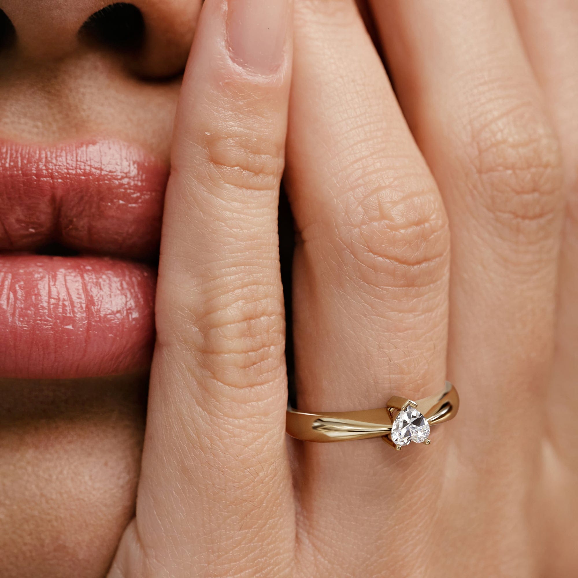 Diamond Naomi Heart Cut Lab Diamond Engagement Ring 0.33ct H/SI in 18k Gold Vermeil