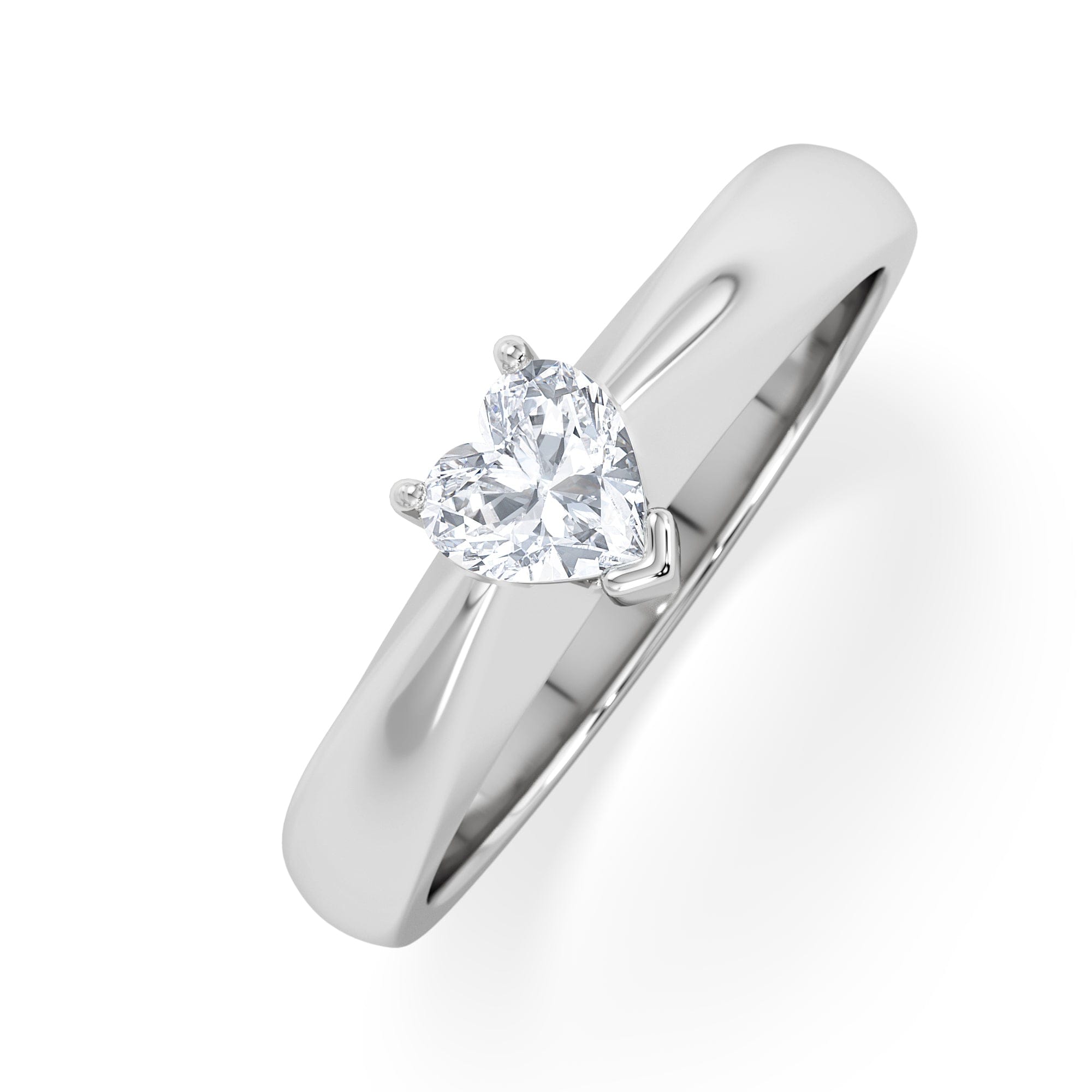 Diamond Naomi Heart Cut Lab Diamond Engagement Ring 0.33ct H/SI in 925 Silver