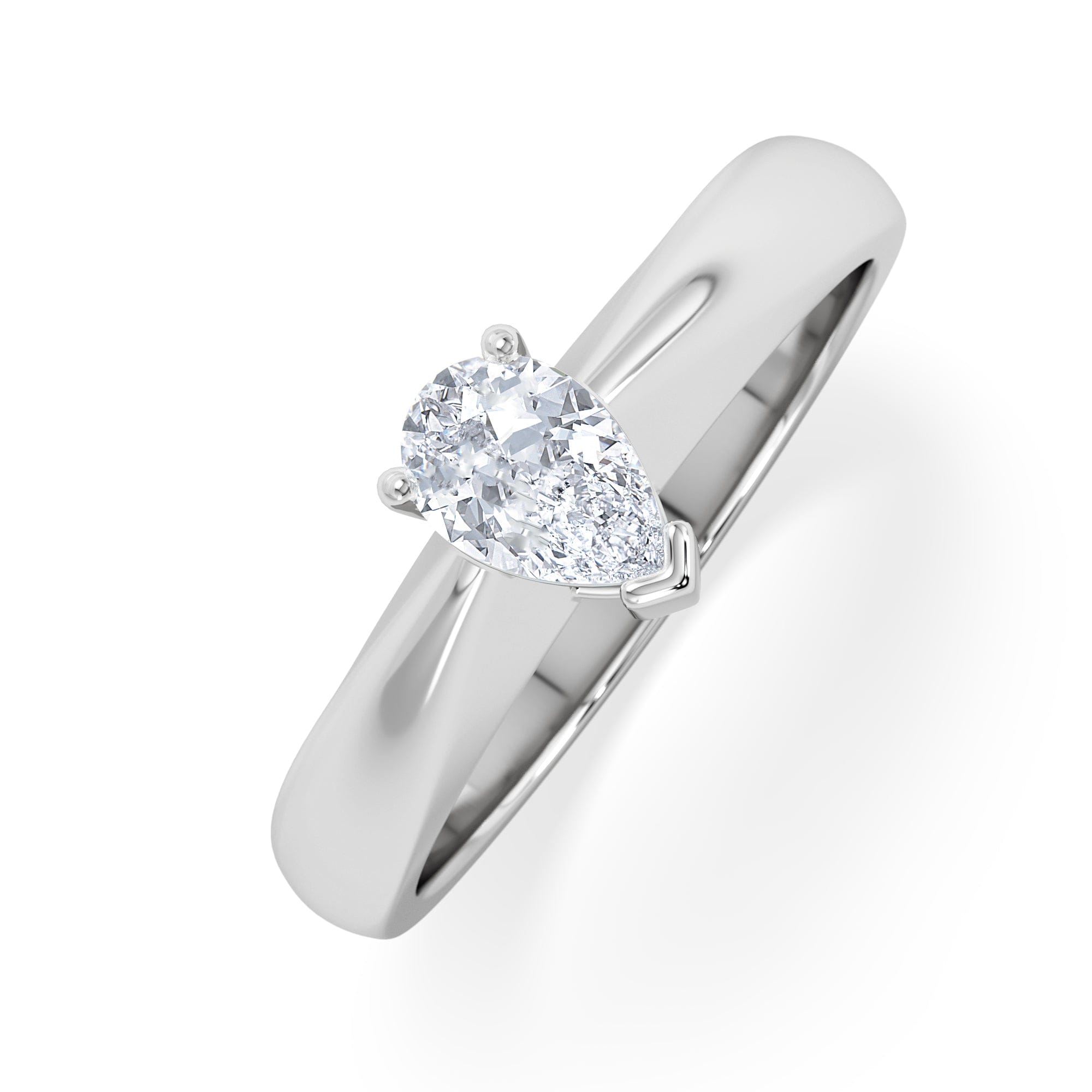 Diamond Naomi Pear Cut Lab Diamond Engagement Ring 0.50ct H/SI in 925 Silver
