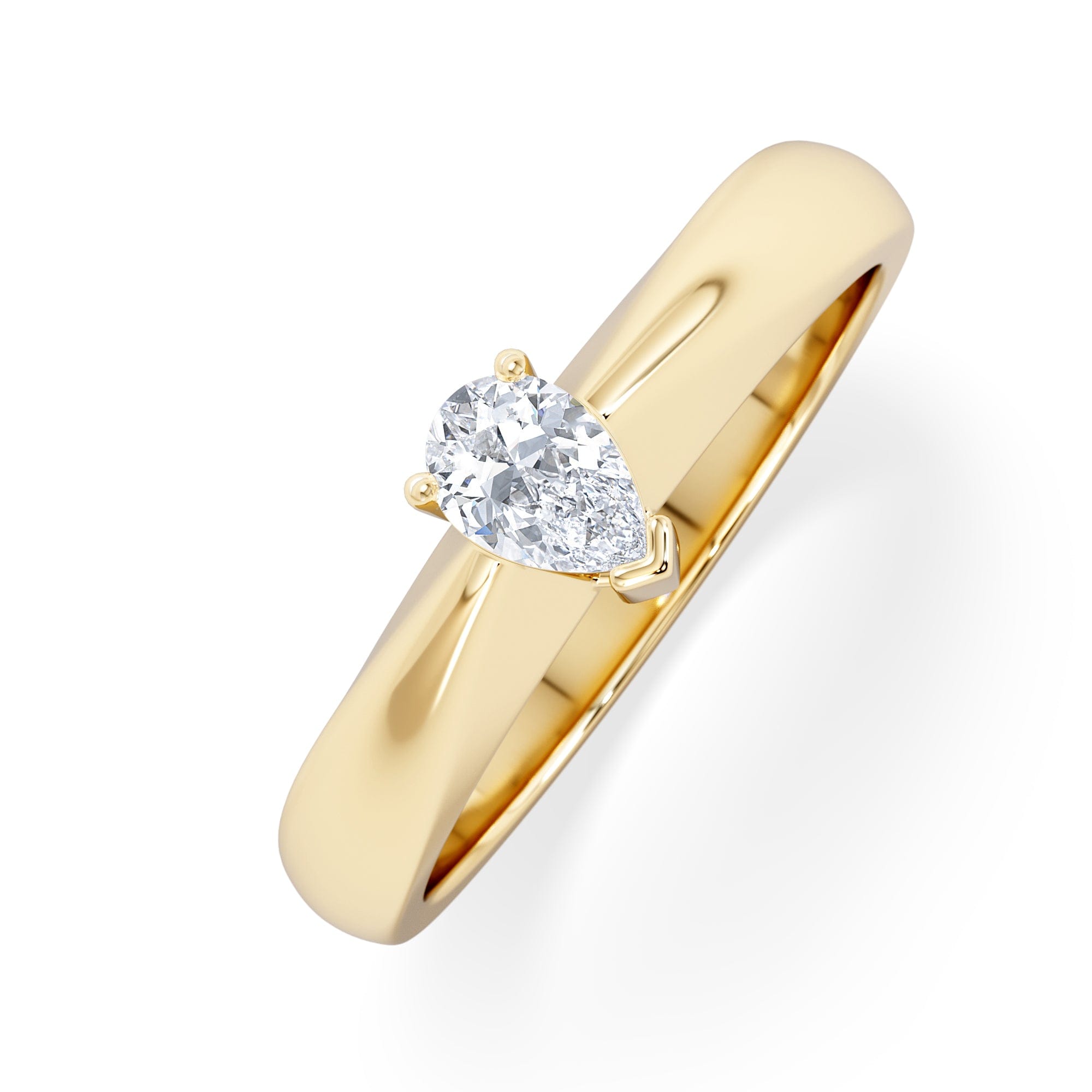 Diamond Naomi Pear Cut Lab Diamond Engagement Ring 0.33ct H/SI in 18k Gold Vermeil