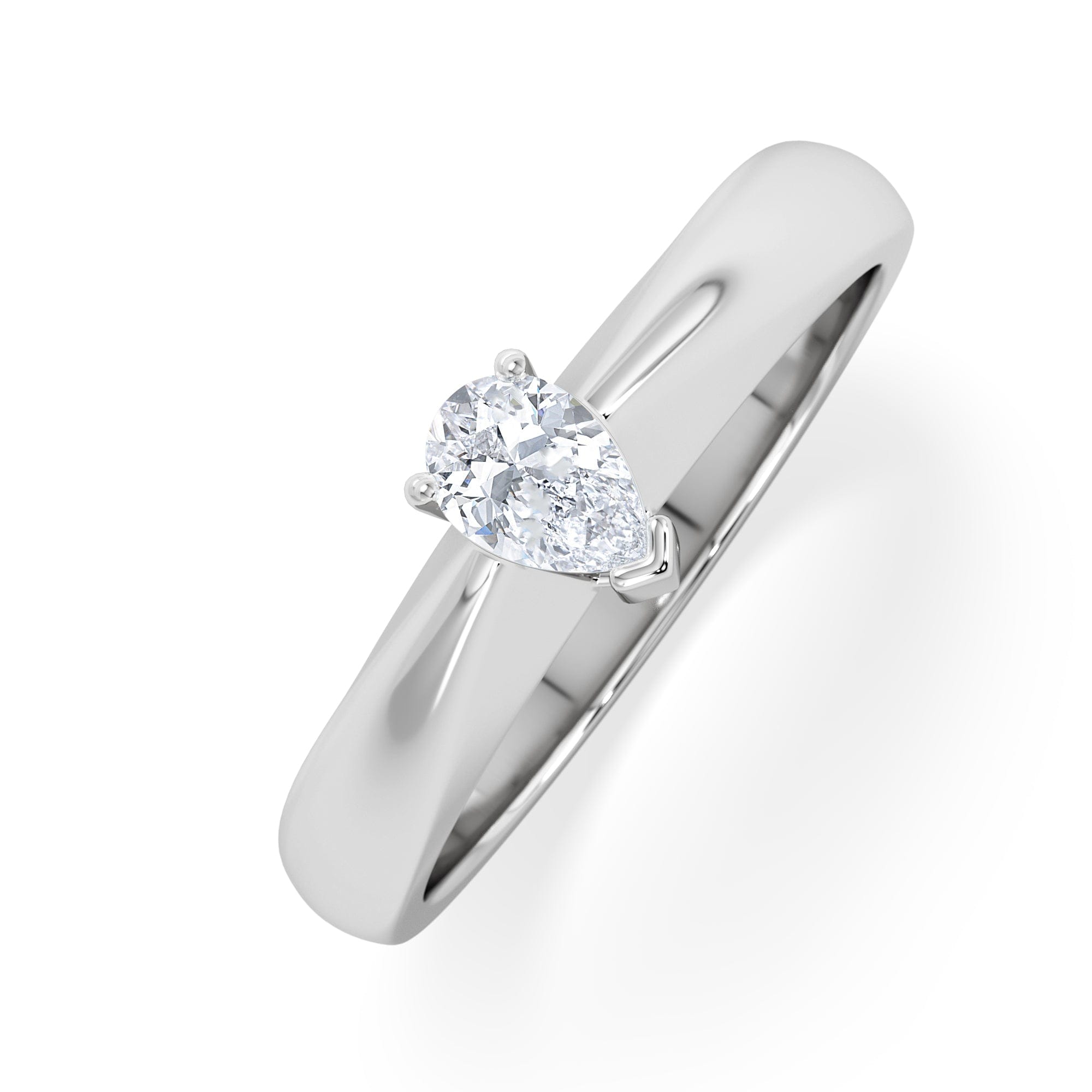 Diamond Naomi Pear Cut Lab Diamond Engagement Ring 0.33ct H/SI in 925 Silver