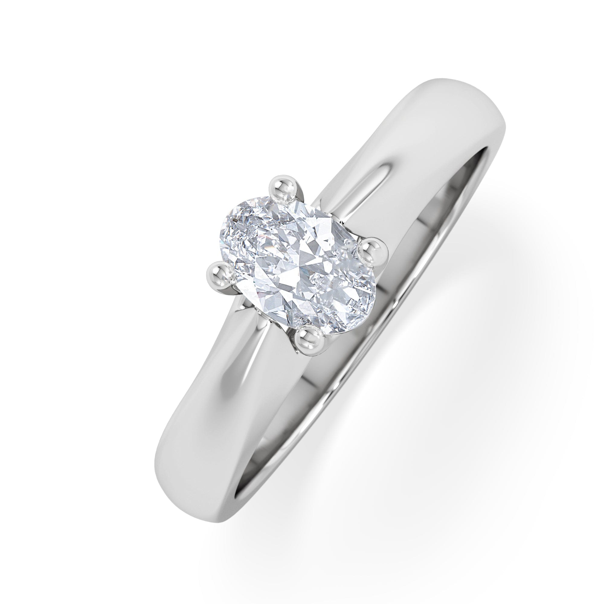 Diamond Naomi Oval Cut Lab Diamond Engagement Ring 0.50ct H/SI in 925 Silver