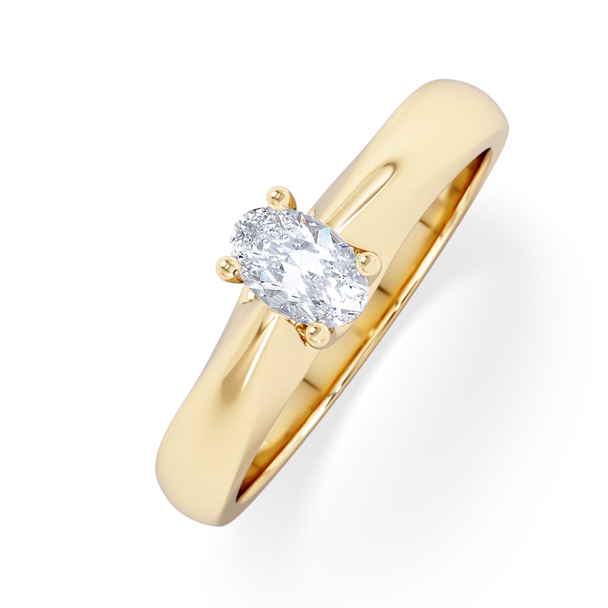 Diamond Naomi Oval Cut Lab Diamond Engagement Ring 0.33ct H/SI in 18k Gold Vermeil