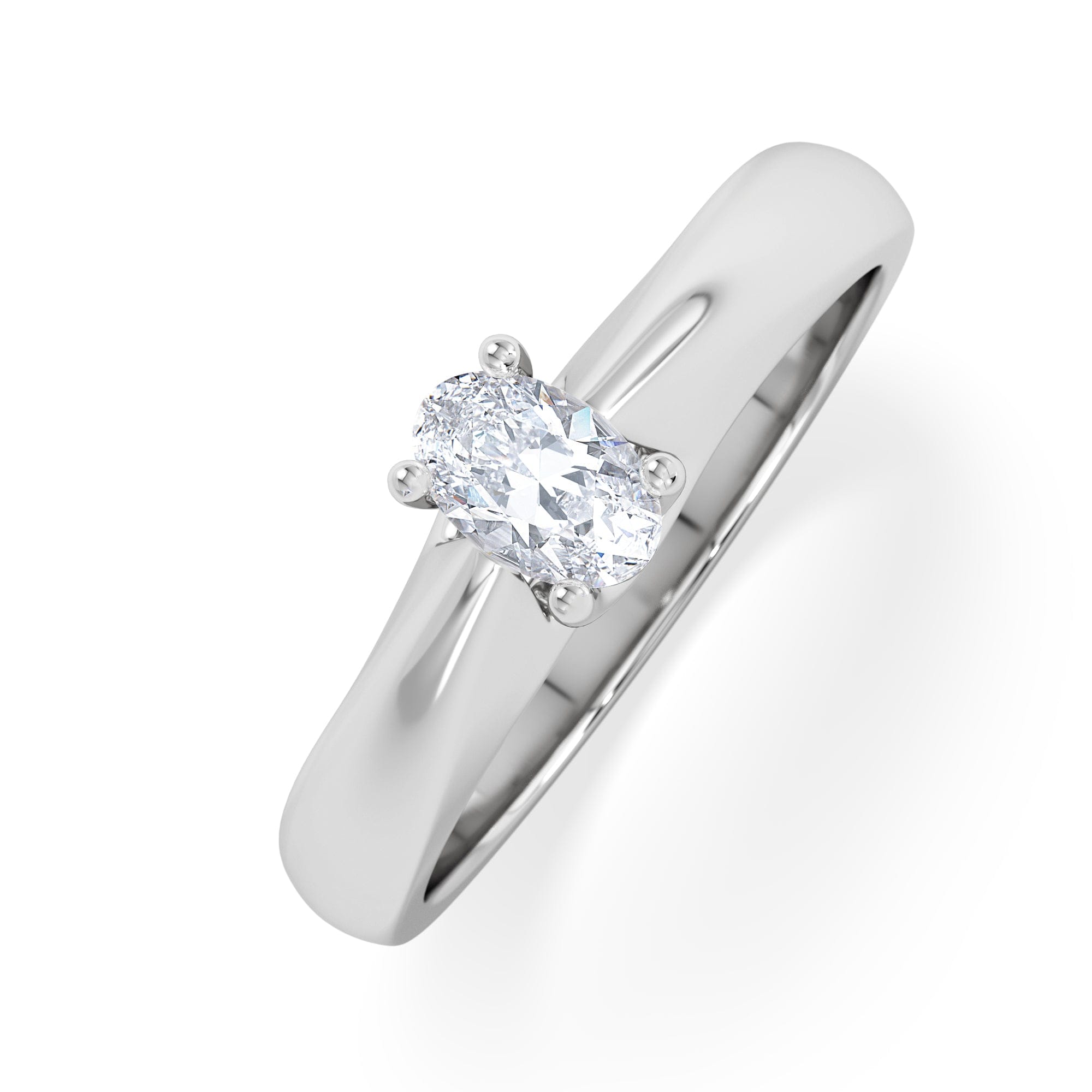 Diamond Naomi Oval Cut Lab Diamond Engagement Ring 0.33ct H/SI in 925 Silver