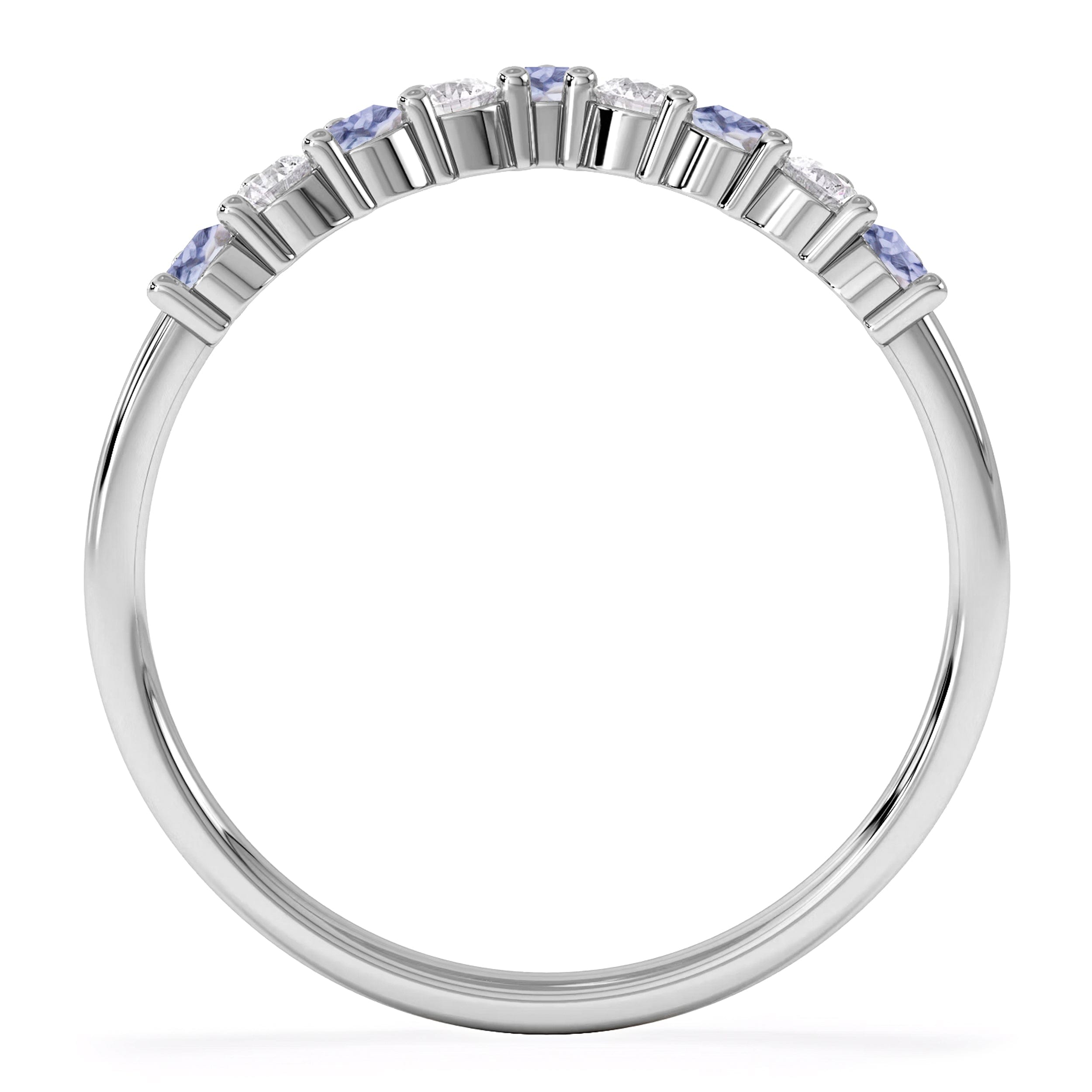 WISHBONE Starlit Tanzanite and Lab Diamond Wishbone Ring in 9K White Gold