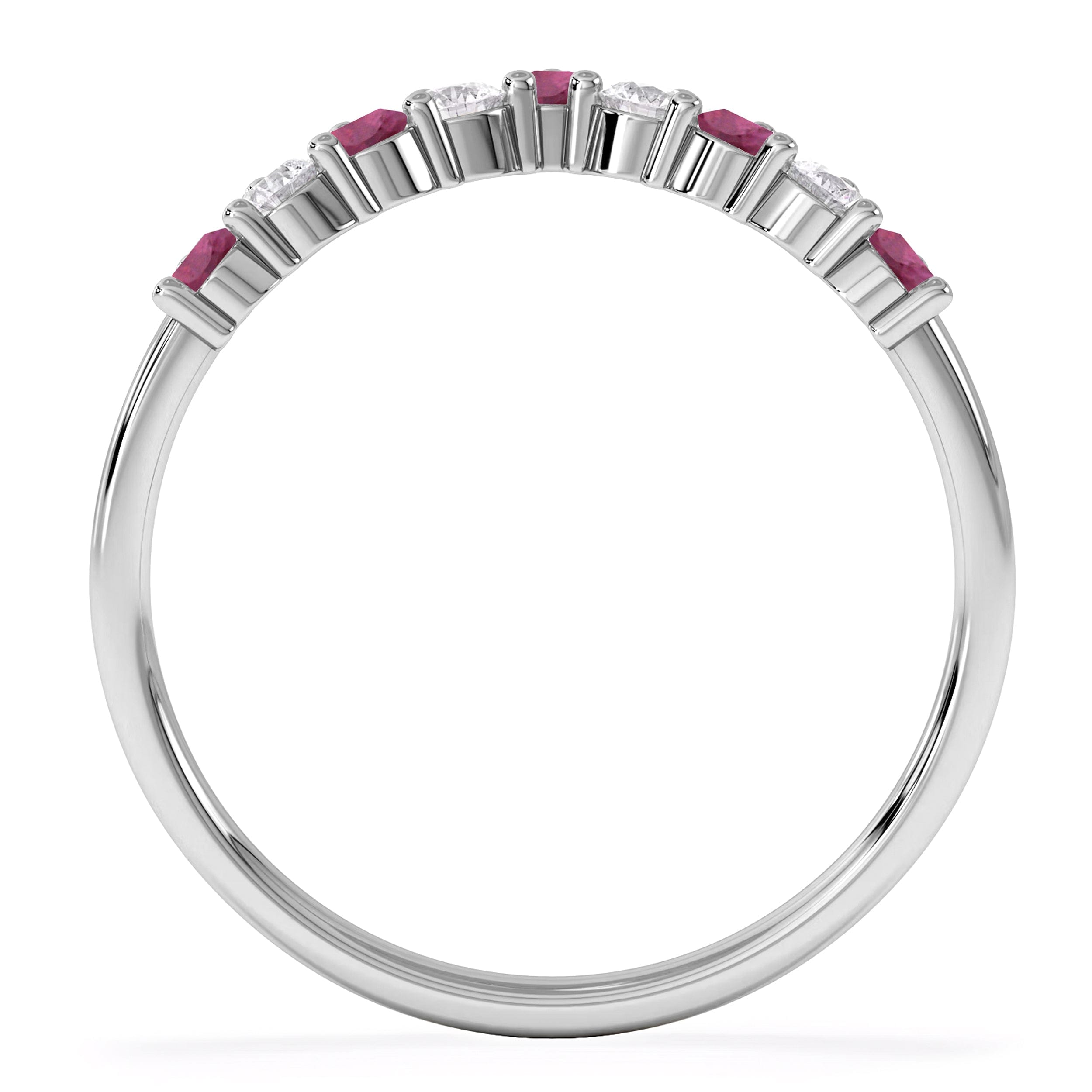 WISHBONE Starlit Ruby and Lab Diamond Wishbone Ring in 9K White Gold
