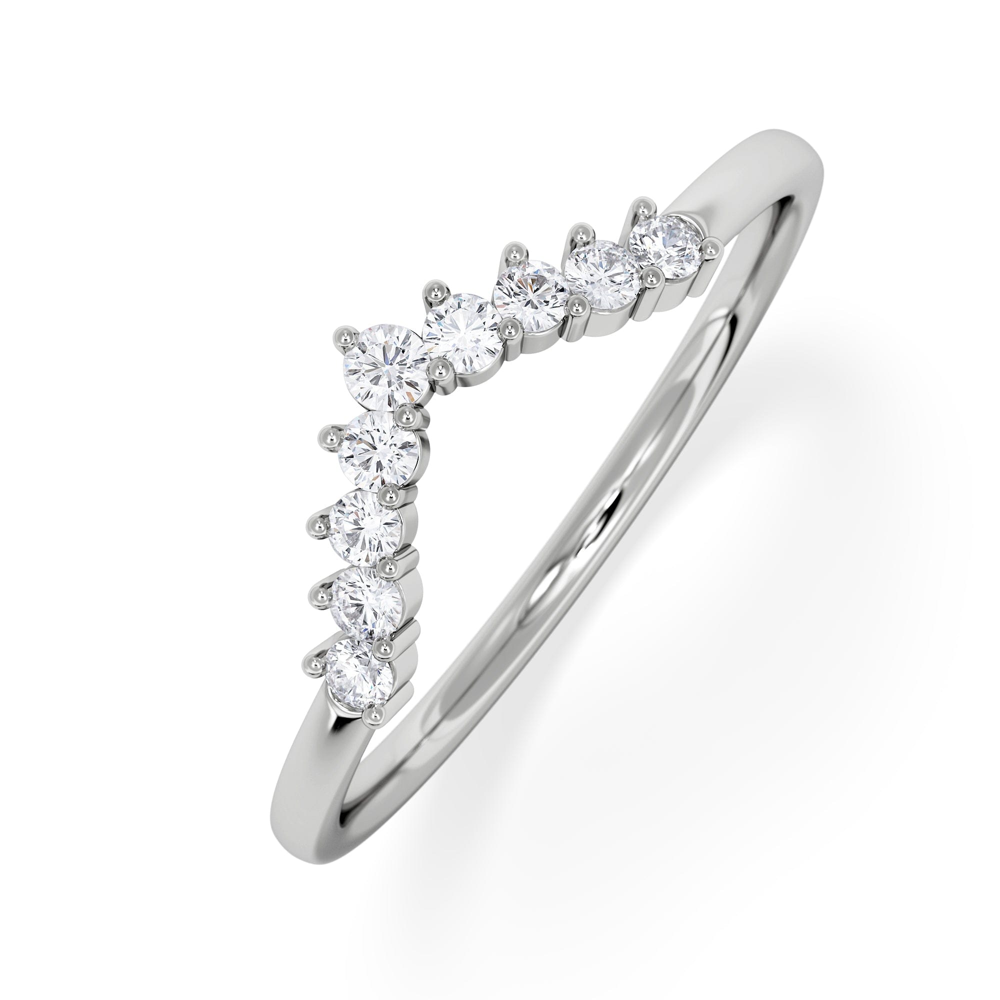 WISHBONE Starlit 0.15ct Lab Diamond Wishbone Ring H/Si Quality in 925 Sterling Silver
