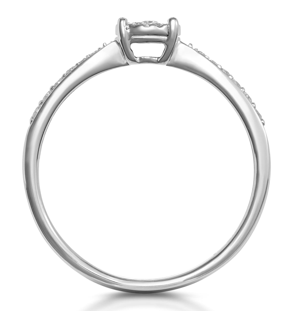 Diamond Masami Lab Diamond Engagement Ring 0.20ct Pave Set in 925 Sterling Silver