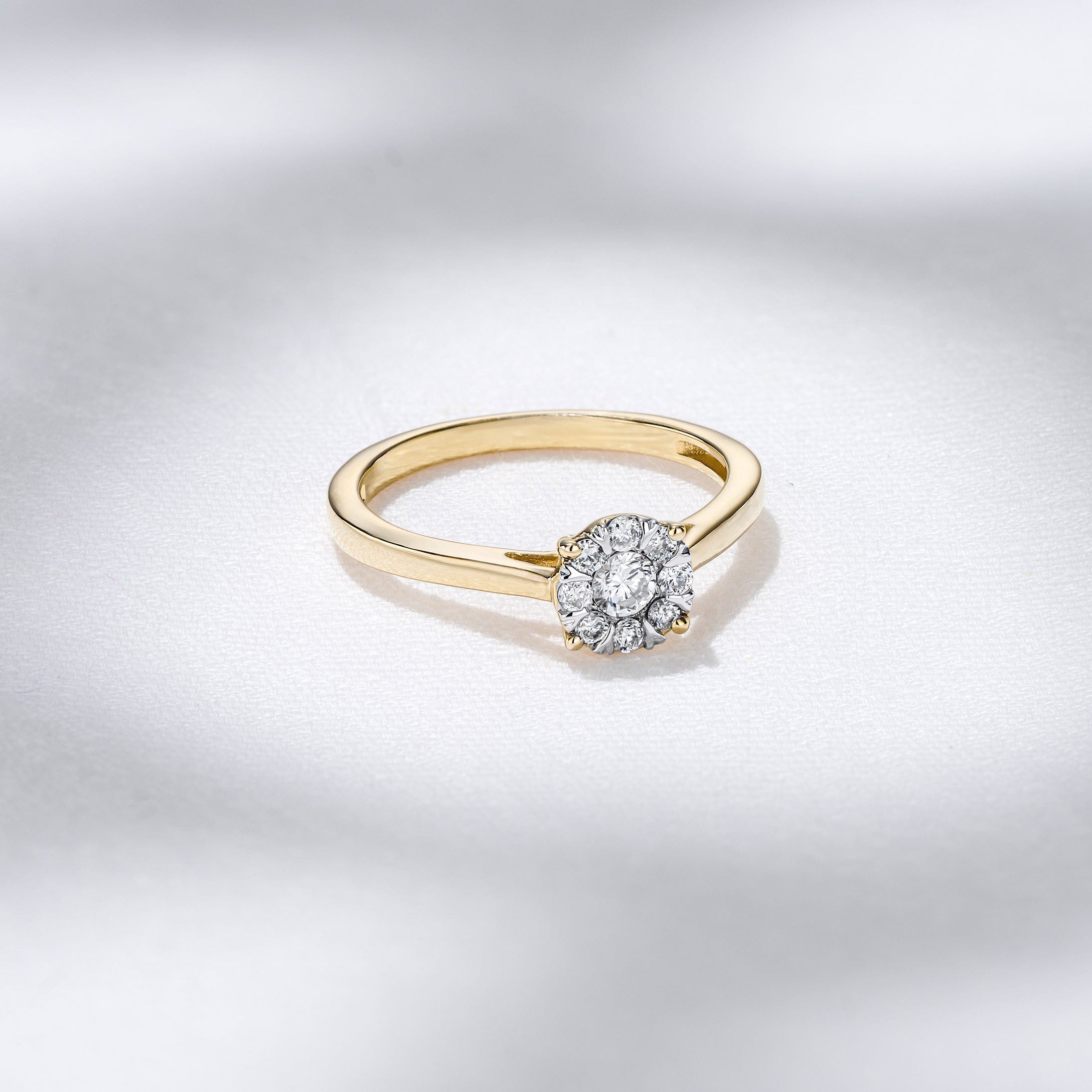 Solitaire 0.25ct Lab Diamond Cluster Solitaire Ring H/Si in 18K Gold Vermeil