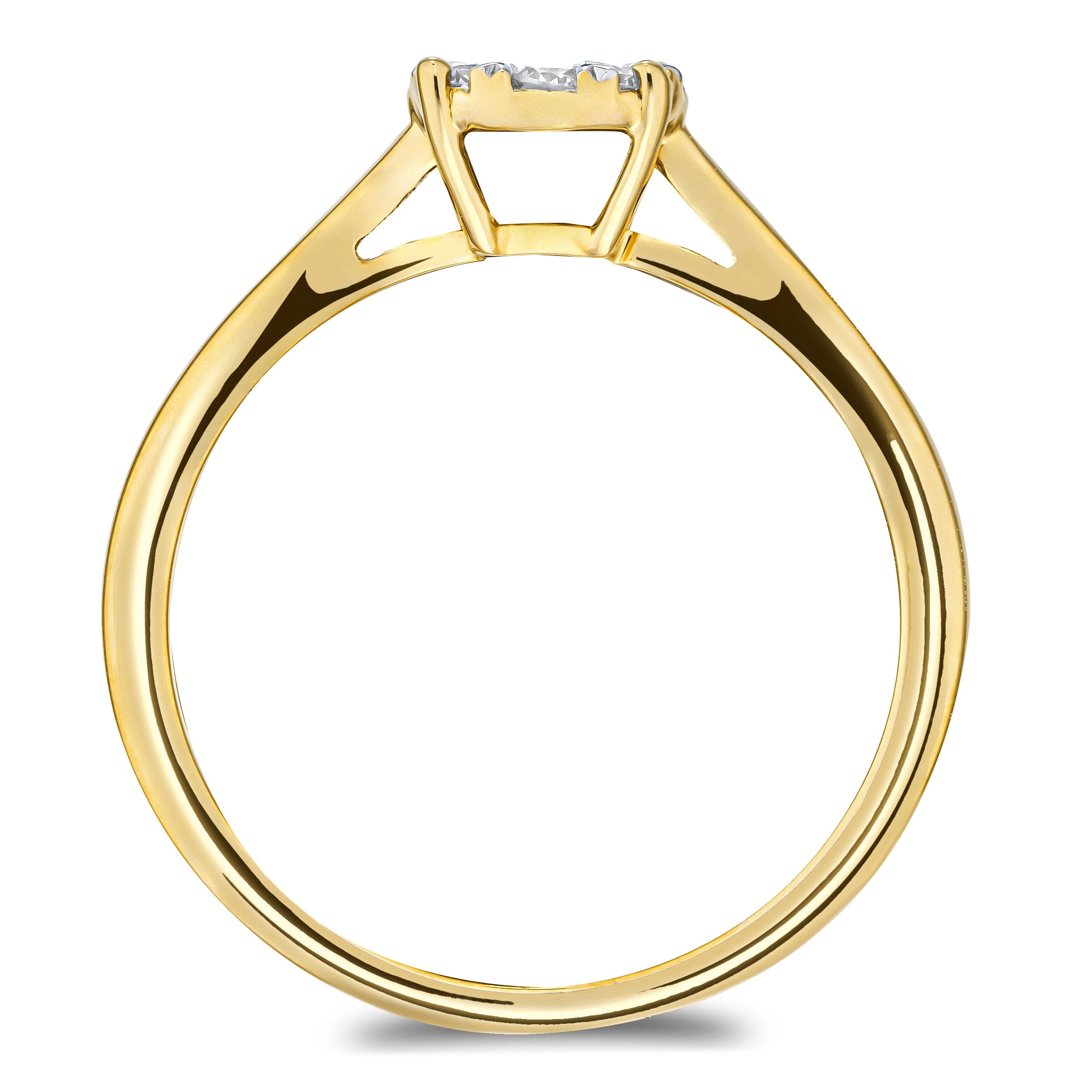 Solitaire 0.25ct Lab Diamond Cluster Solitaire Ring H/Si in 18K Gold Vermeil